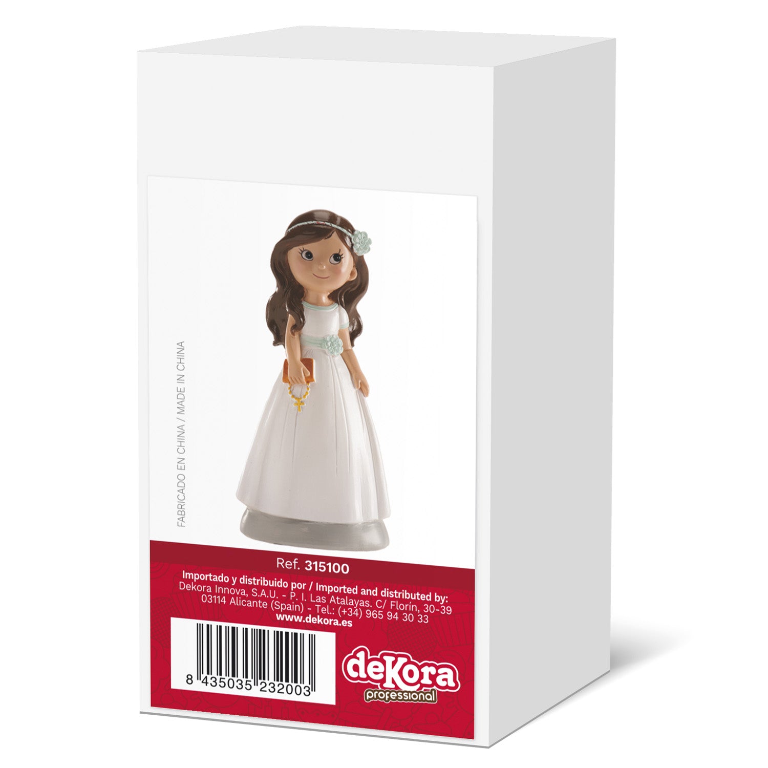 COMMUNION GIRL CAKE TOPPER BLUE ACCESSORIES ELENA 13 CM