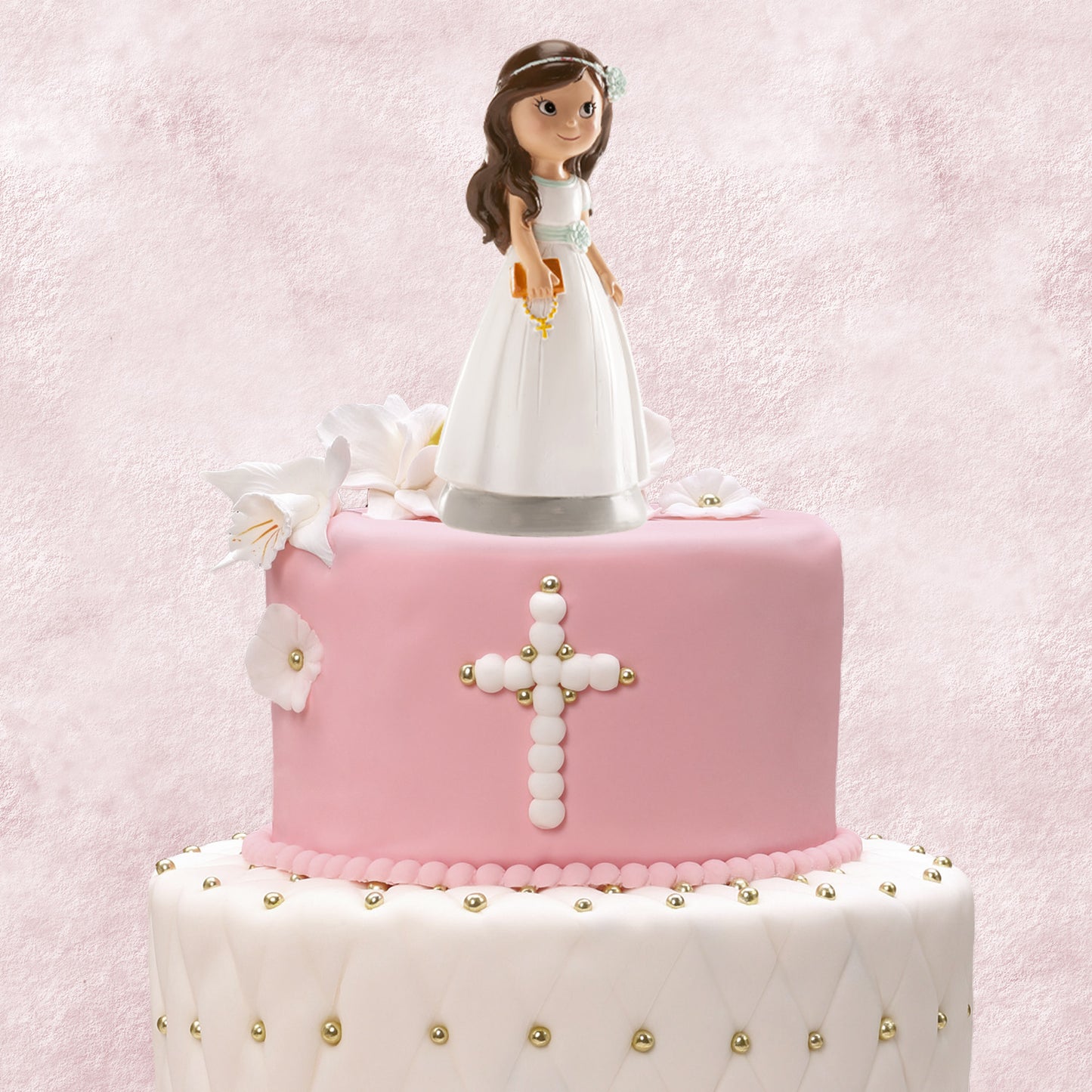 COMMUNION GIRL CAKE TOPPER BLUE ACCESSORIES ELENA 13 CM