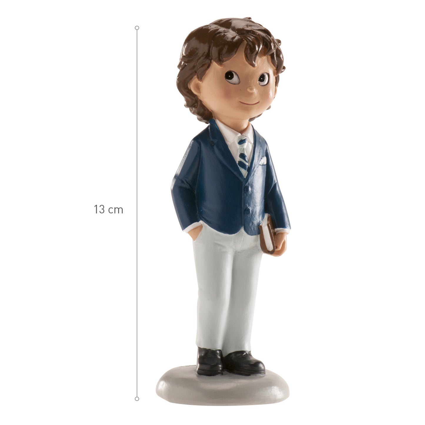 COMMUNION CAKE TOPPER BOY BLUE SUIT PEDRO 13 CM