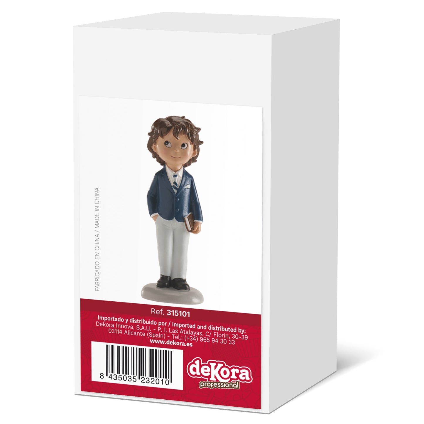 COMMUNION CAKE TOPPER BOY BLUE SUIT PEDRO 13 CM