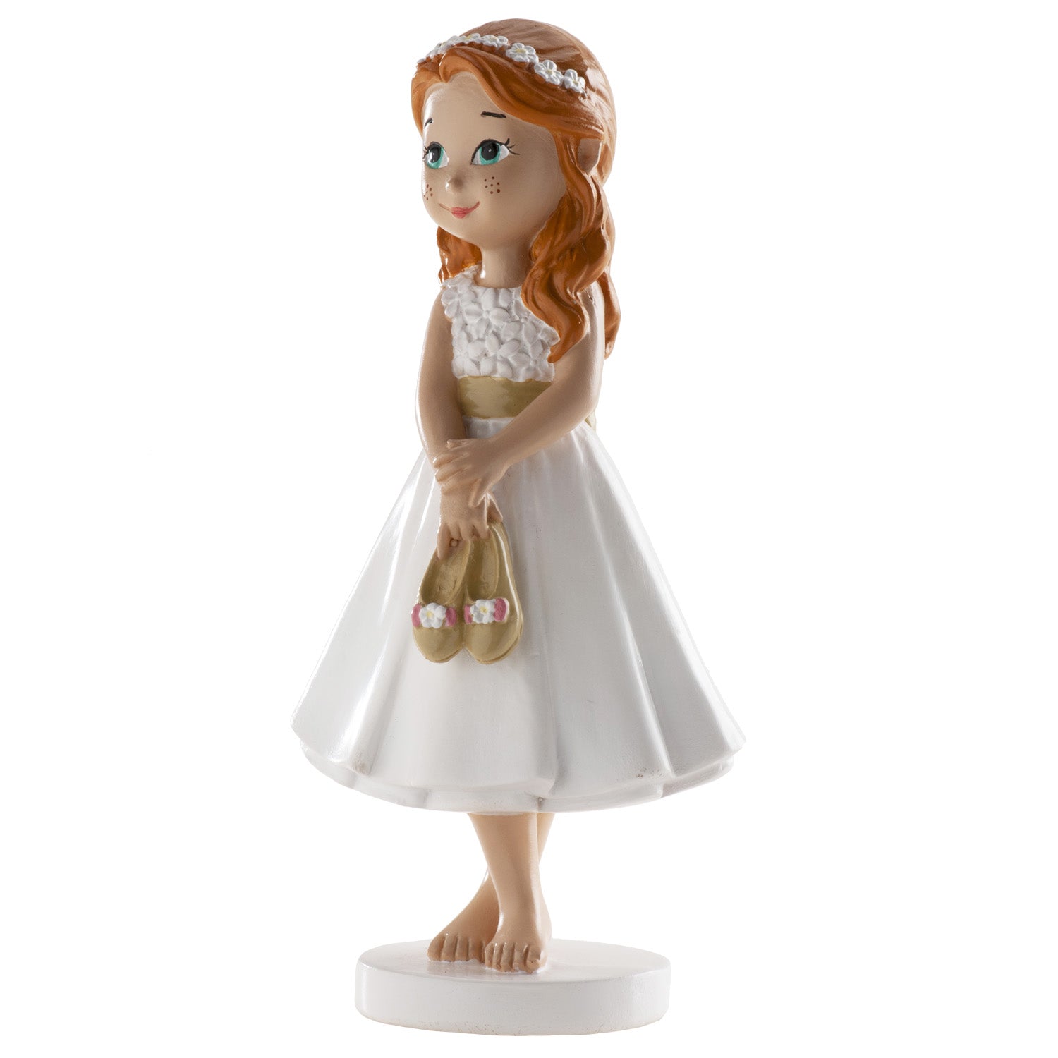 FIGURINE GÂTEAU COMMUNION FILLE PIEDS NUS 13 CM