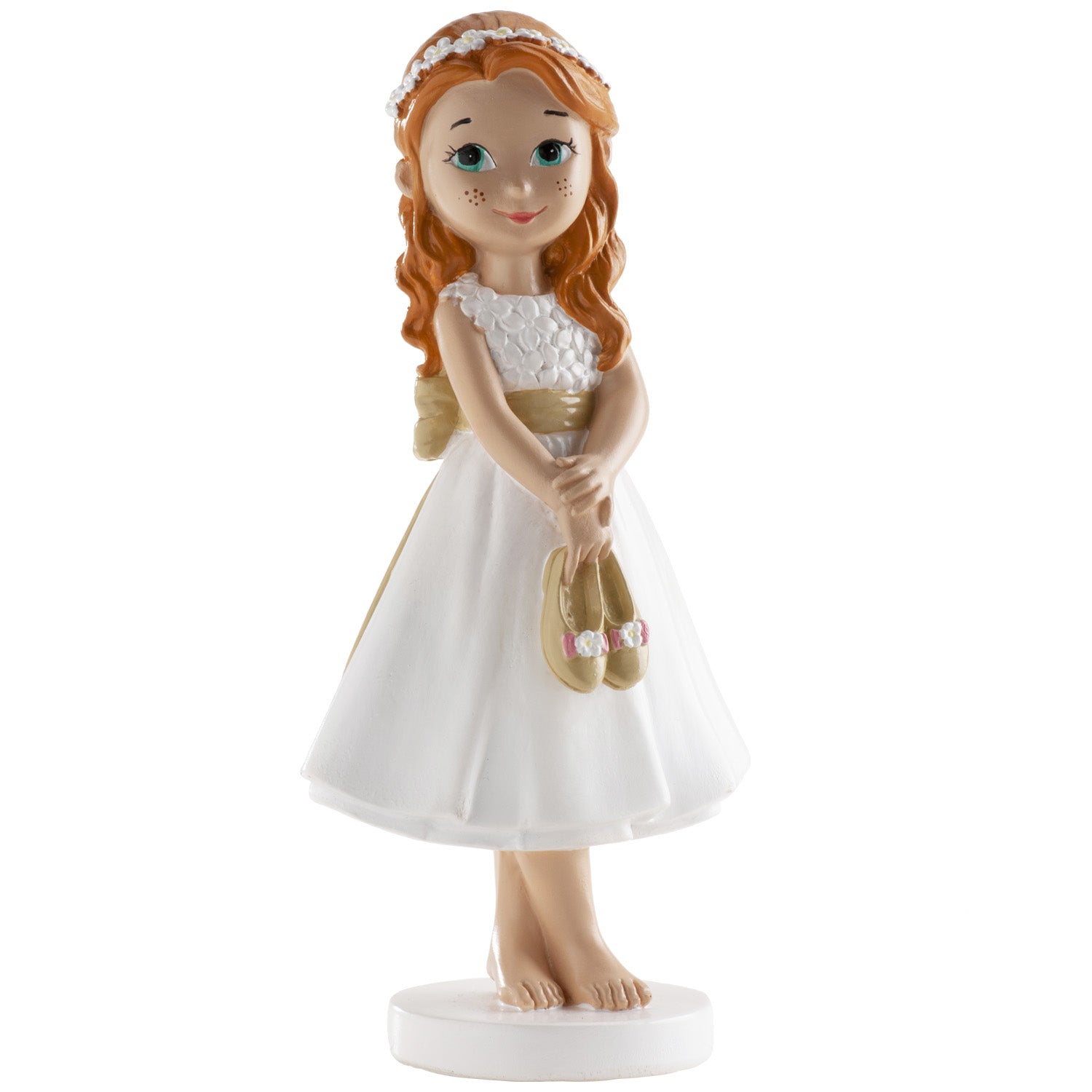 FIGURINE GÂTEAU COMMUNION FILLE PIEDS NUS 13 CM