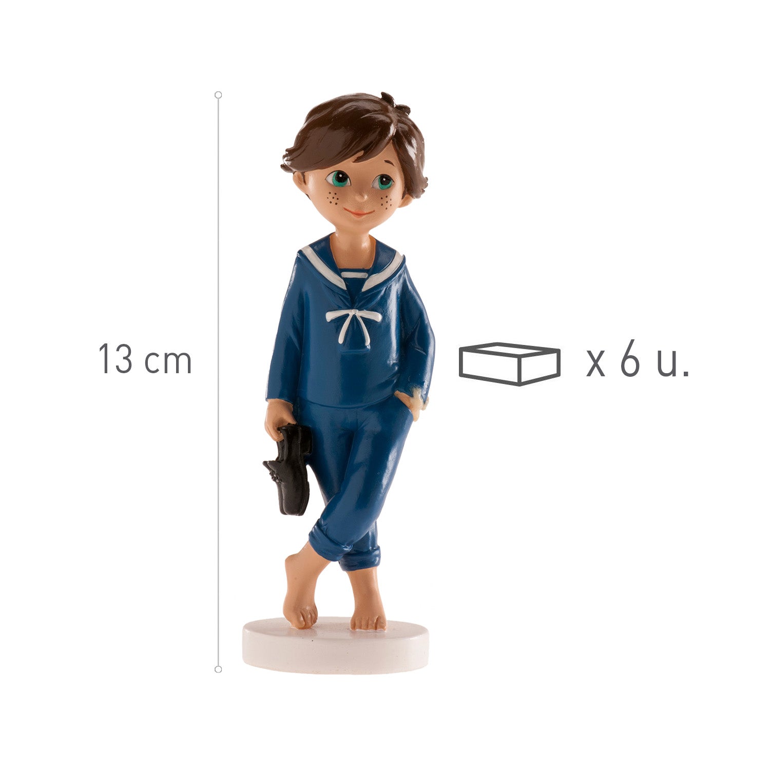 COMMUNION BOY CAKE TOPPER BAREFOOT 13 CM