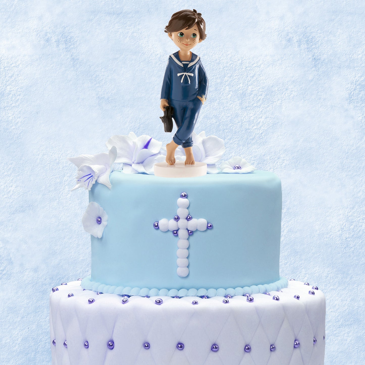 COMMUNION BOY CAKE TOPPER BAREFOOT 13 CM