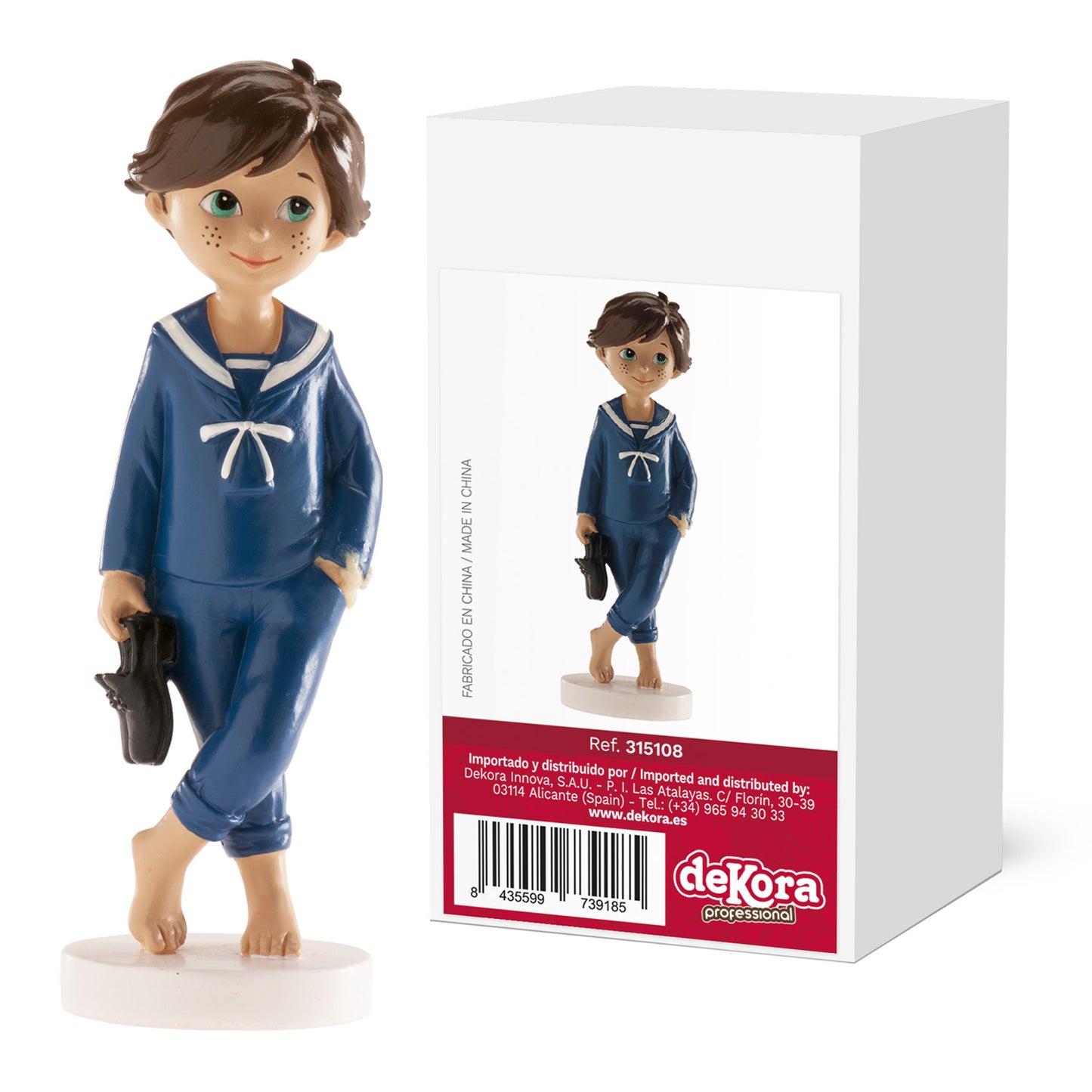 COMMUNION BOY CAKE TOPPER BAREFOOT 13 CM