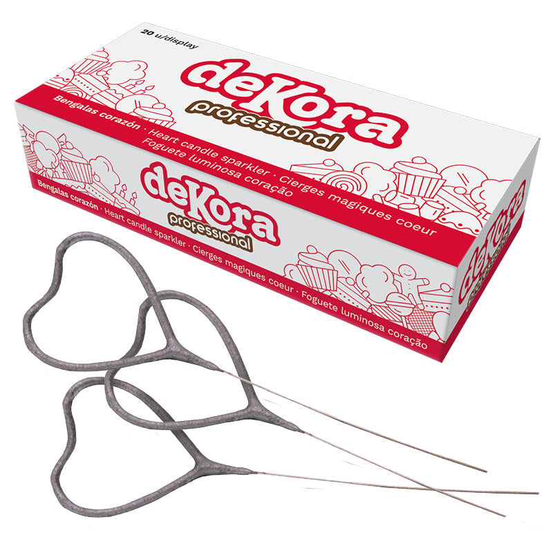 BOX 20 HEART SHAPED CANDLE SPARKLER