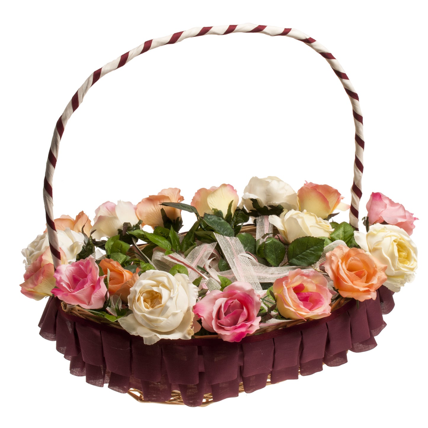 PRESENTAZIONE IN CESTINO BOUQUET ASSORTITO DI ROSE