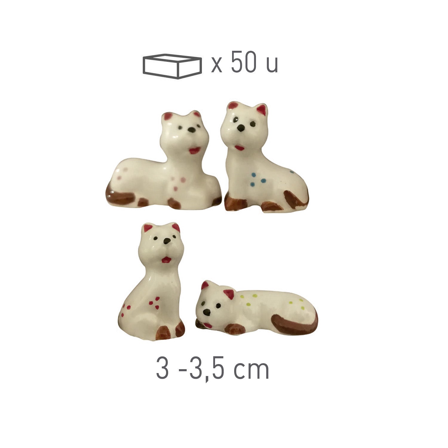 FIGURAS CERAMICA ROSCÓN 3D GATOS 3-3.5CM