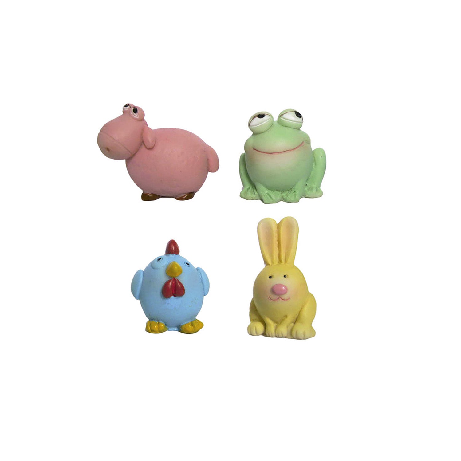 FIGURINES EN POLYRÉSINE ANIMAUX COULEURS 3-3,5CM