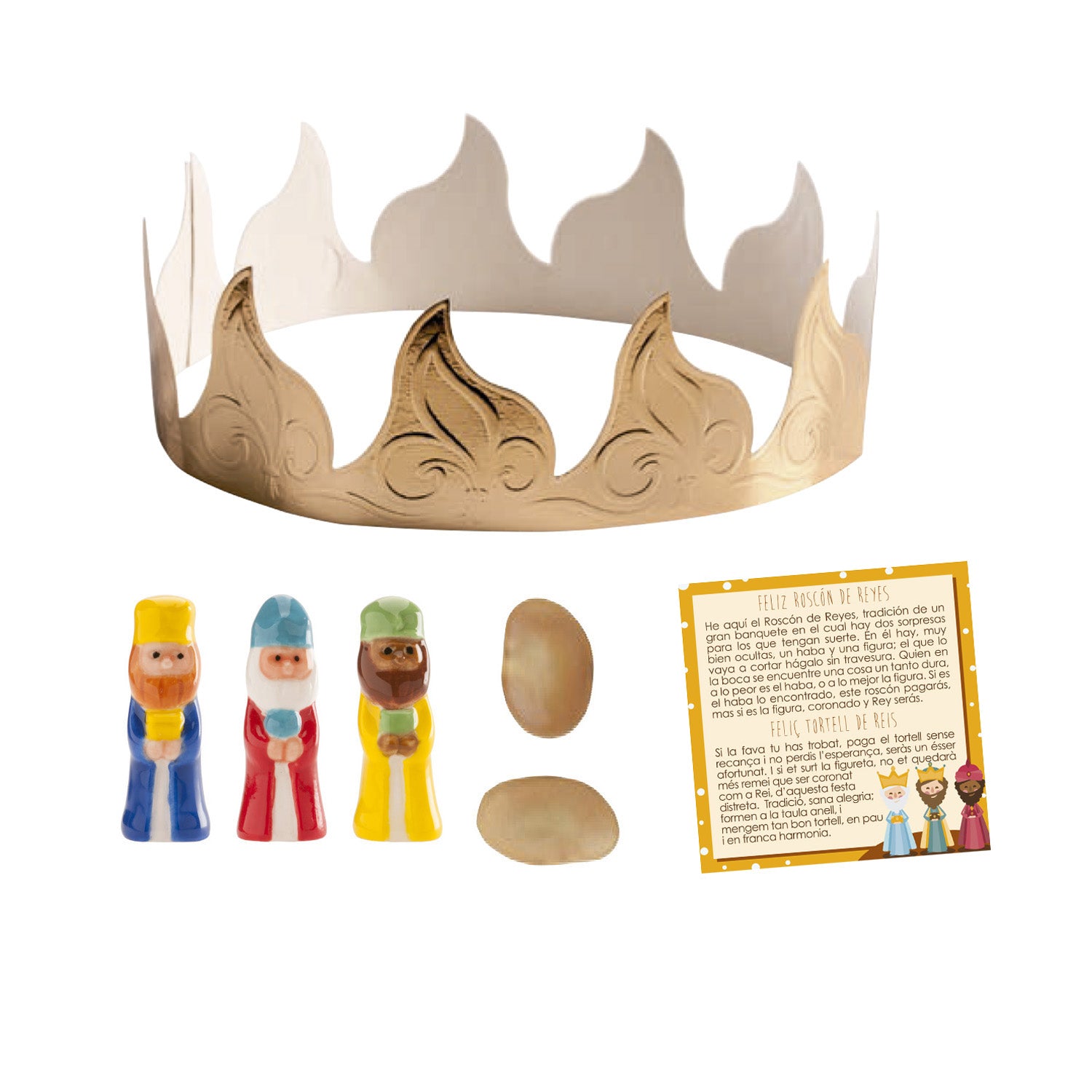 BOÎTE ASSORT. GÂTEAU DES ROIS COURONNE OR, ROI PORCEL.