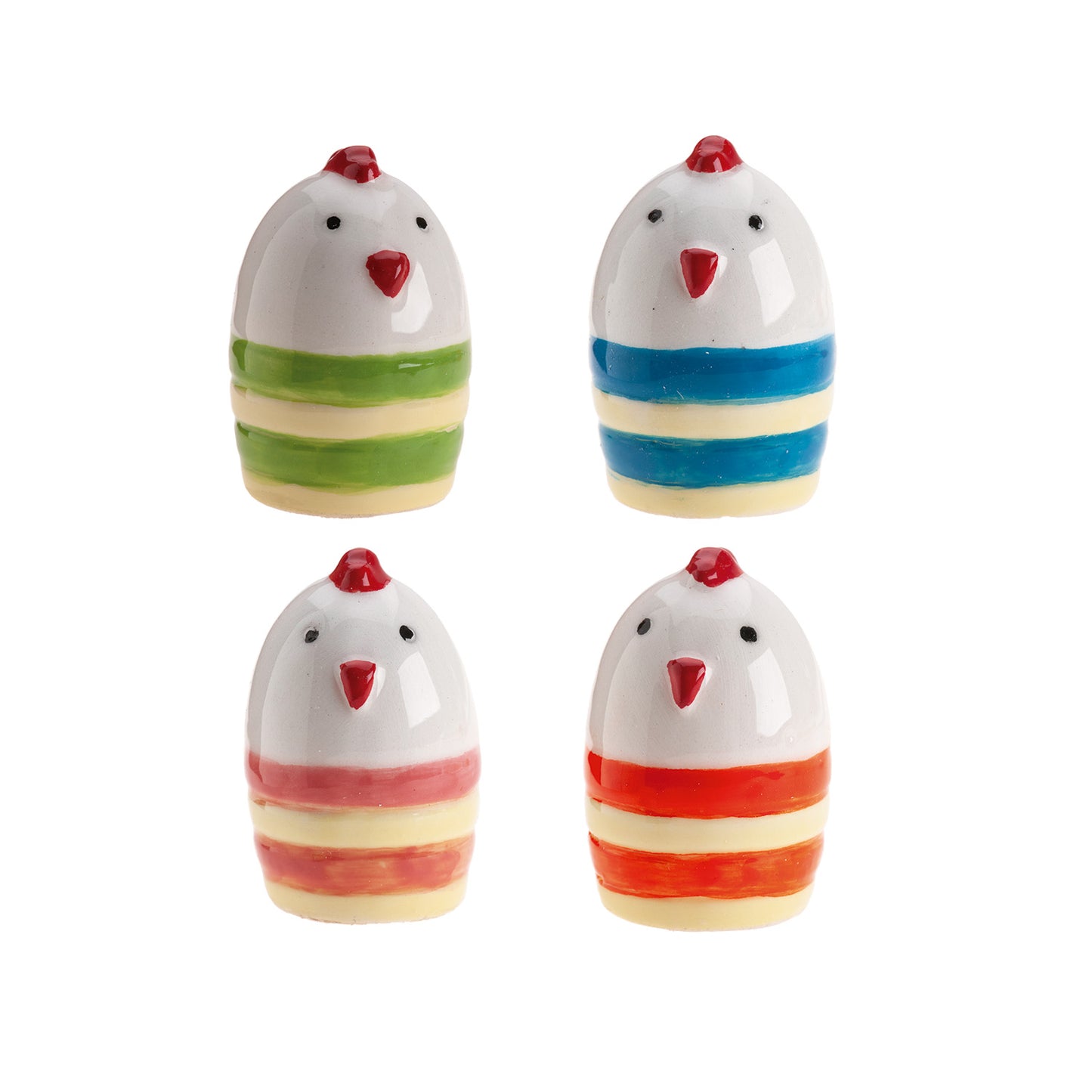 FIGURINES CÉRAMIQUE POUR GALETTE DES ROIS POULETS DE COULEUR 3~3.5CM