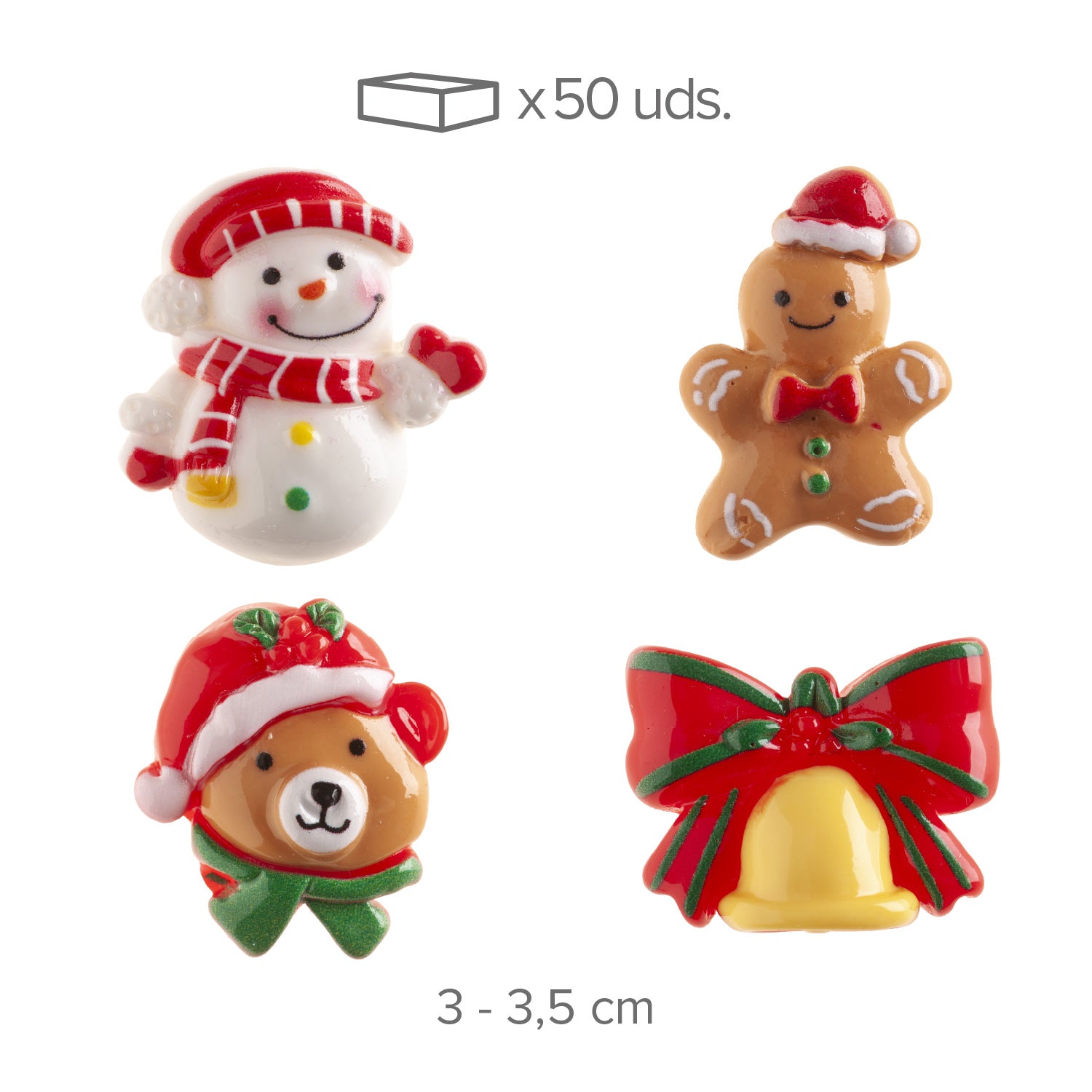 FIGURAS ROSCÓN 2D FUNNY XMAS PVC 3-3.5CM