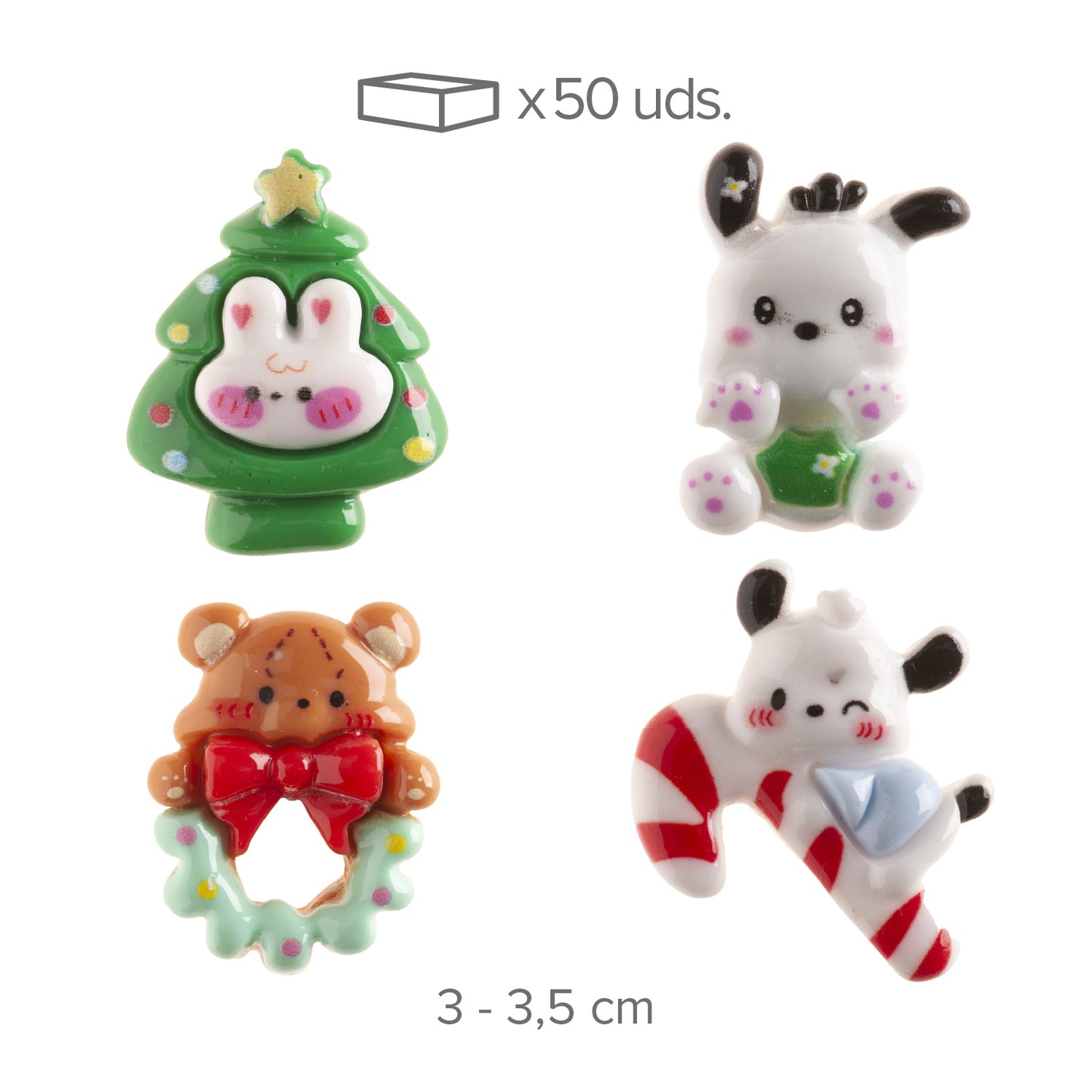 FIGURINAS DE NATAL ADORÁVEIS 2D - 3-3.5CM