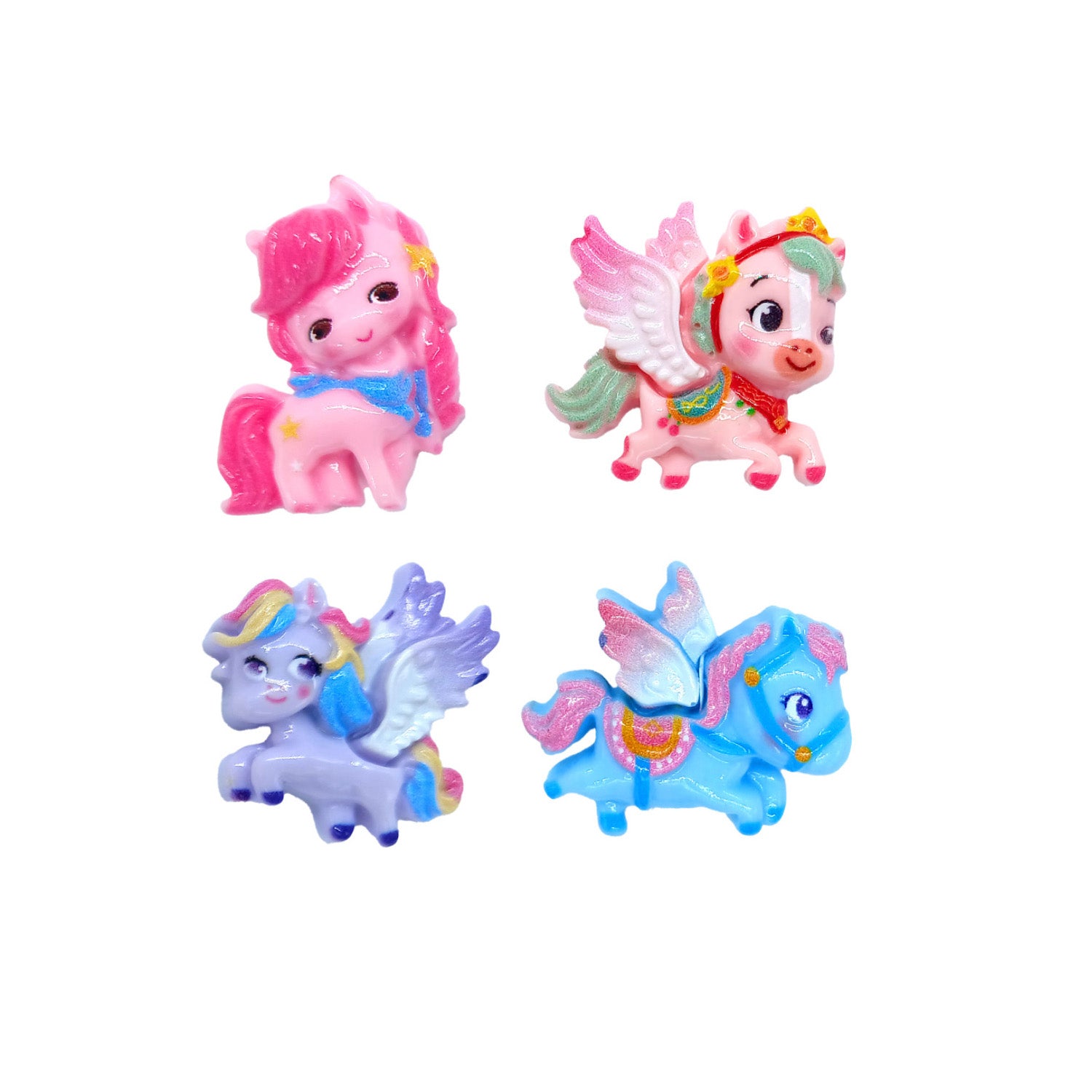 FIGURINES DE NOËL UNICORNES ASSORTIMENT 2D  2.8x2.6CM PVC