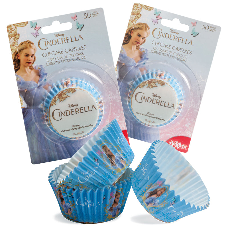 8 BLISTERS 50 CÁPSULAS CUPCAKE CENICIENTA Ø 5 CM x H 3 CM