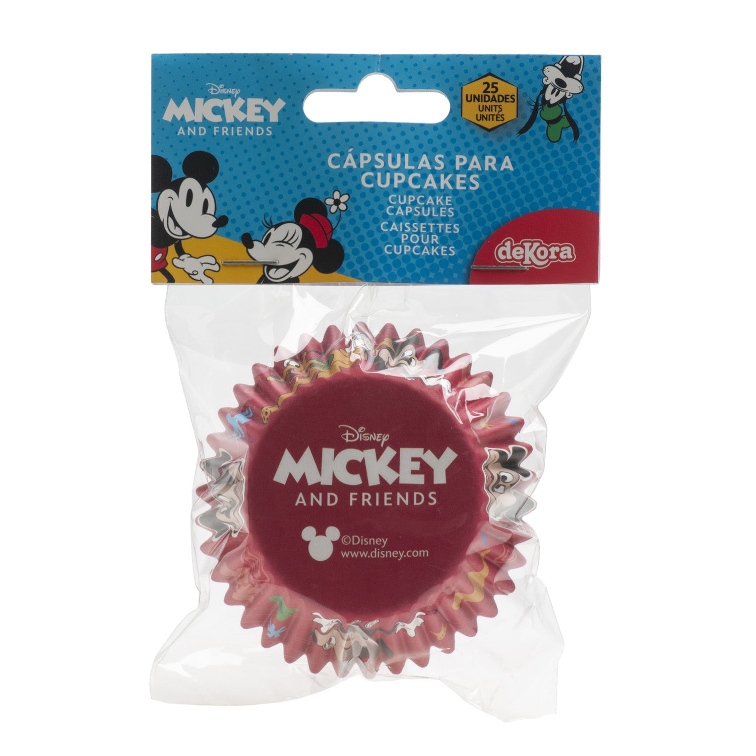 BLÍSTER 25 CÁPSULAS CUPCAKE MICKEY Ø 5CM H 3CM