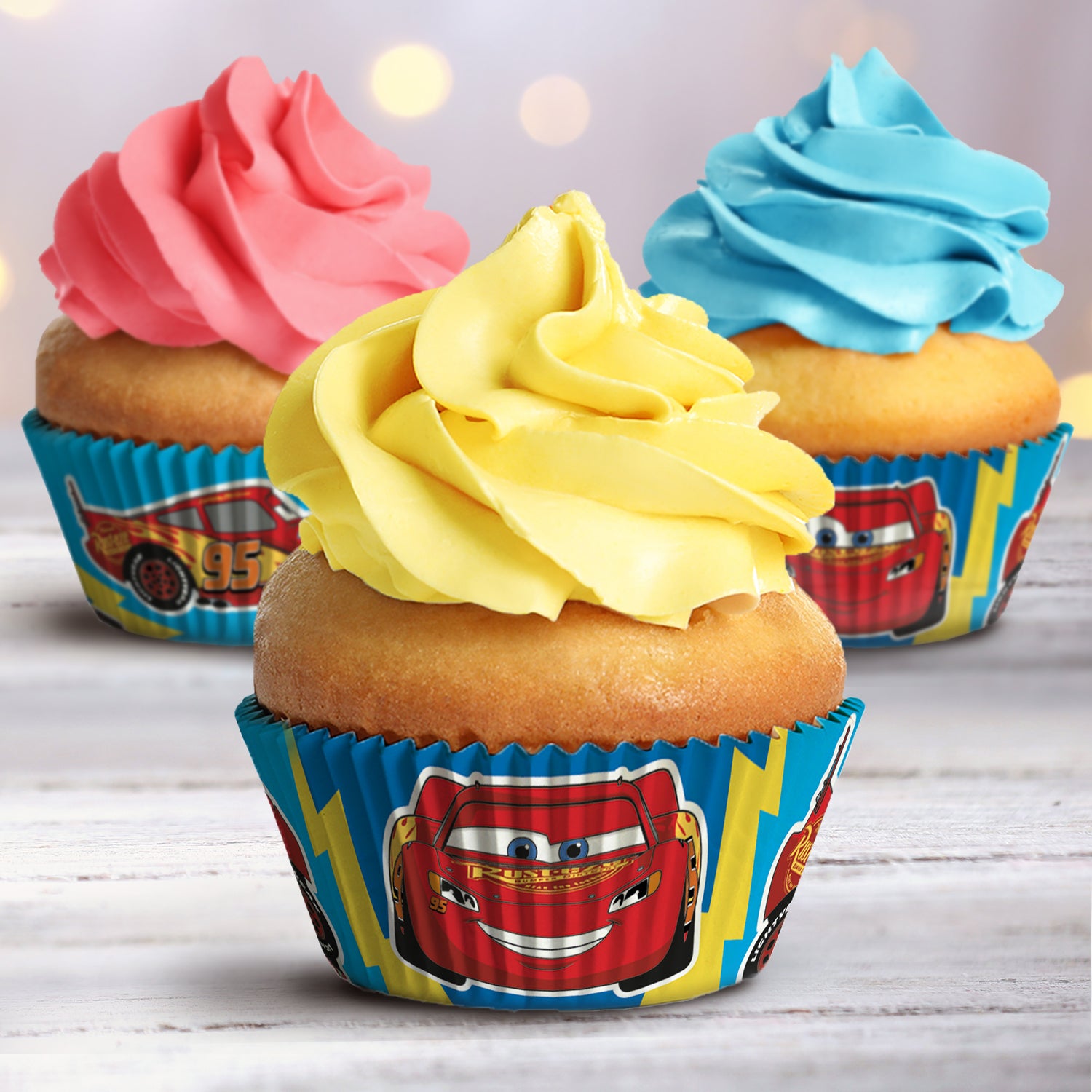 BLISTER 25 CÁPSULAS CUPCAKE CARS Ø 5CM H 3CM