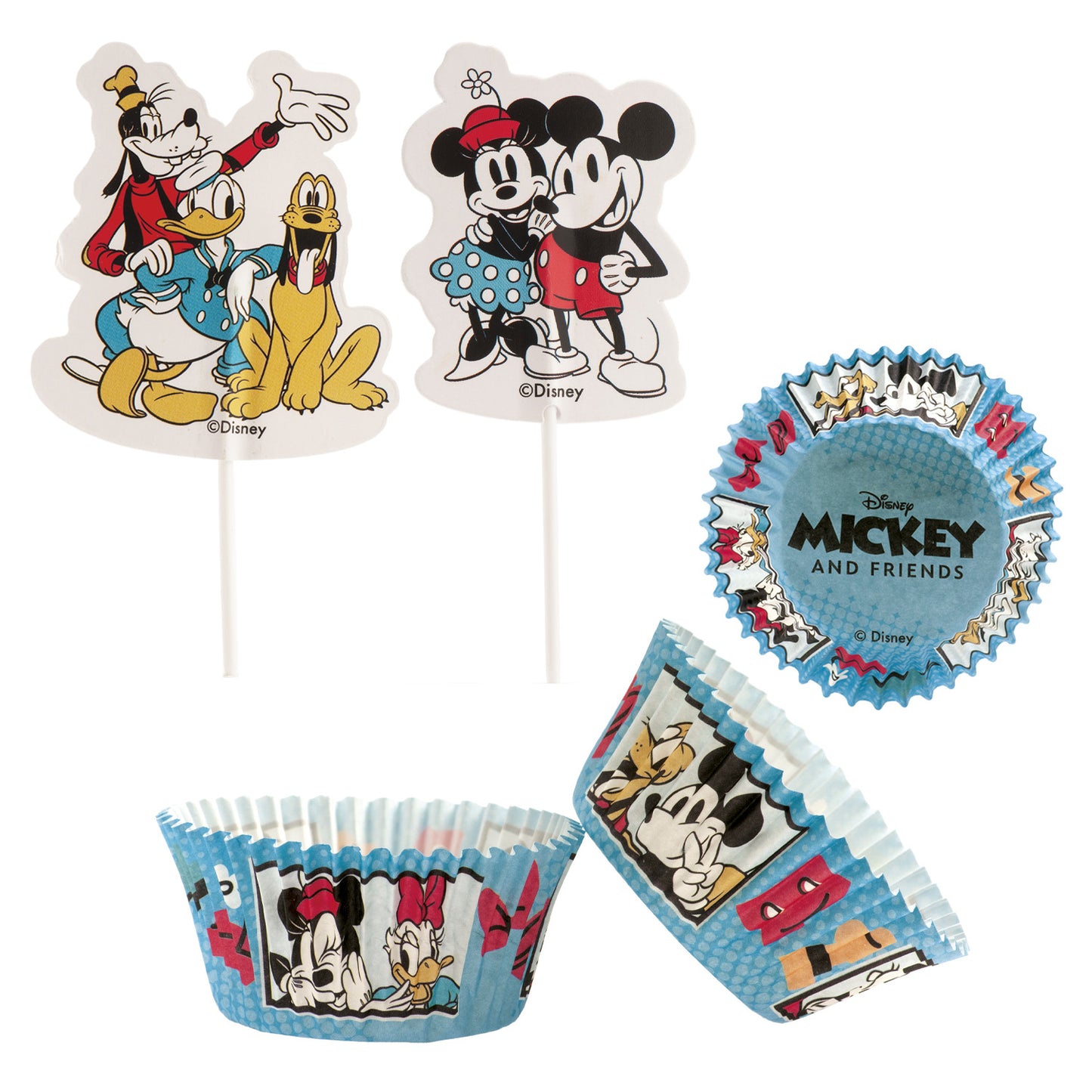KIT DECO CUPCAKE CAPSULES WITH TOPPPERS MICKEY AND FRIENDS