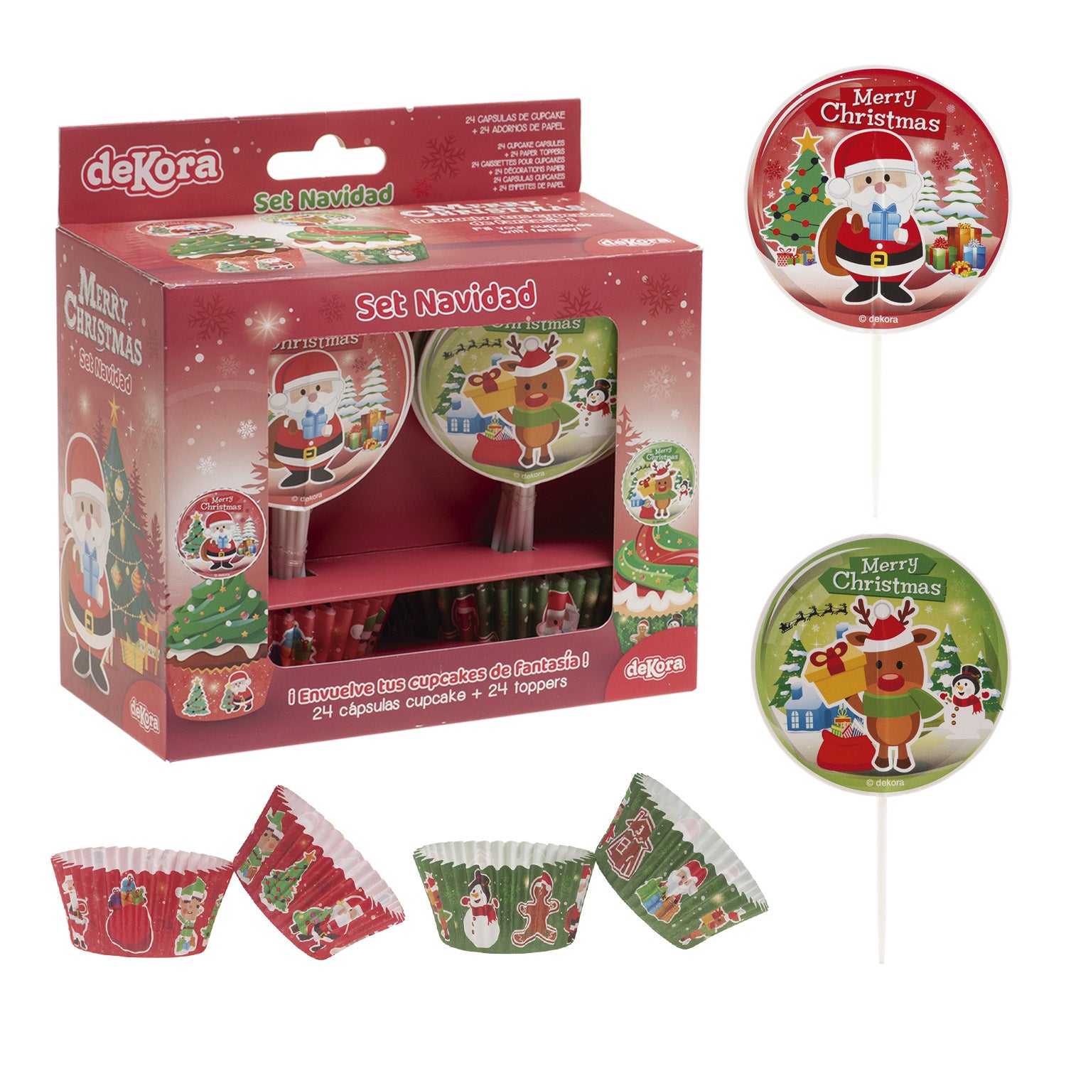KIT DECORACIÓN CÁPSULAS Y TOPPERS NAVIDAD