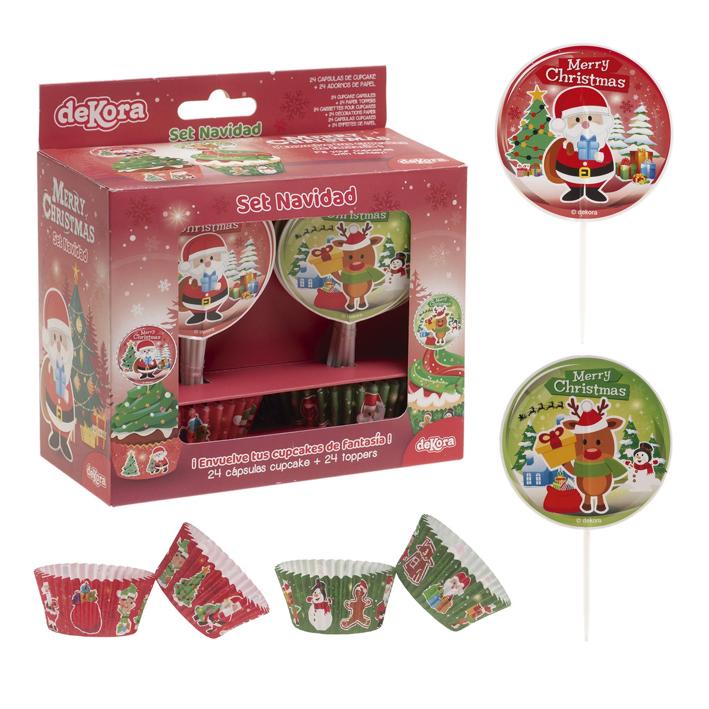 KIT DECORACIÓN CÁPSULAS Y TOPPERS NAVIDAD