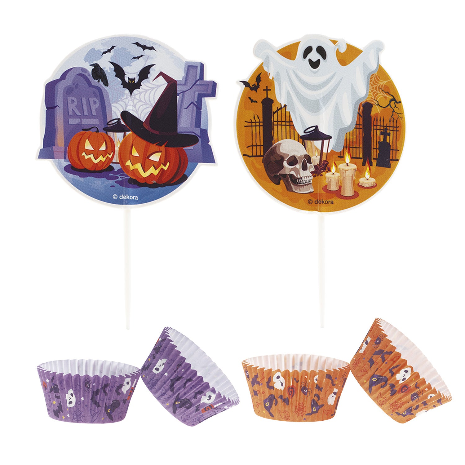 KIT DECORAÇAO CÁPSULAS Y TOPPERS HALLOWEEN