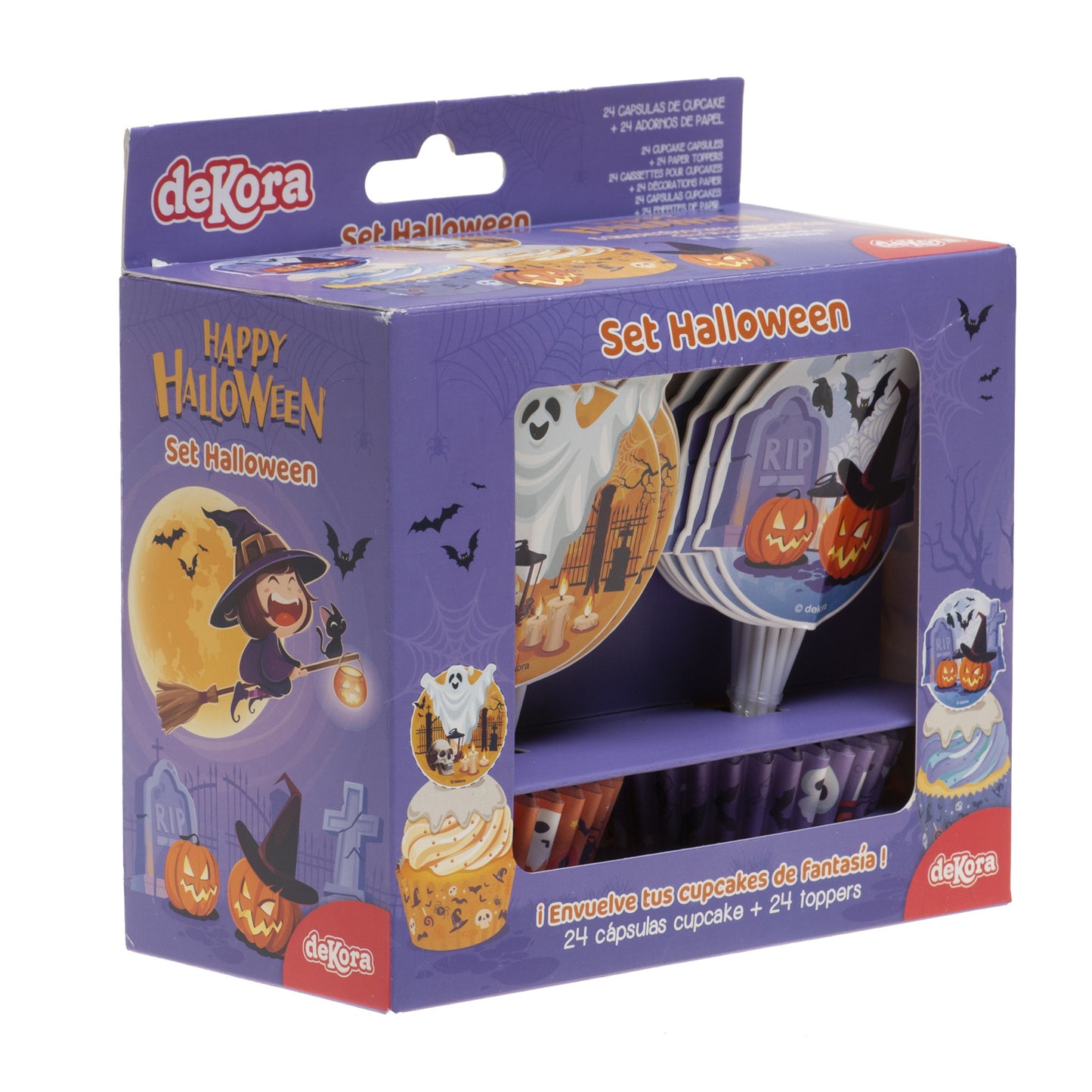 KIT DECORAÇAO CÁPSULAS Y TOPPERS HALLOWEEN