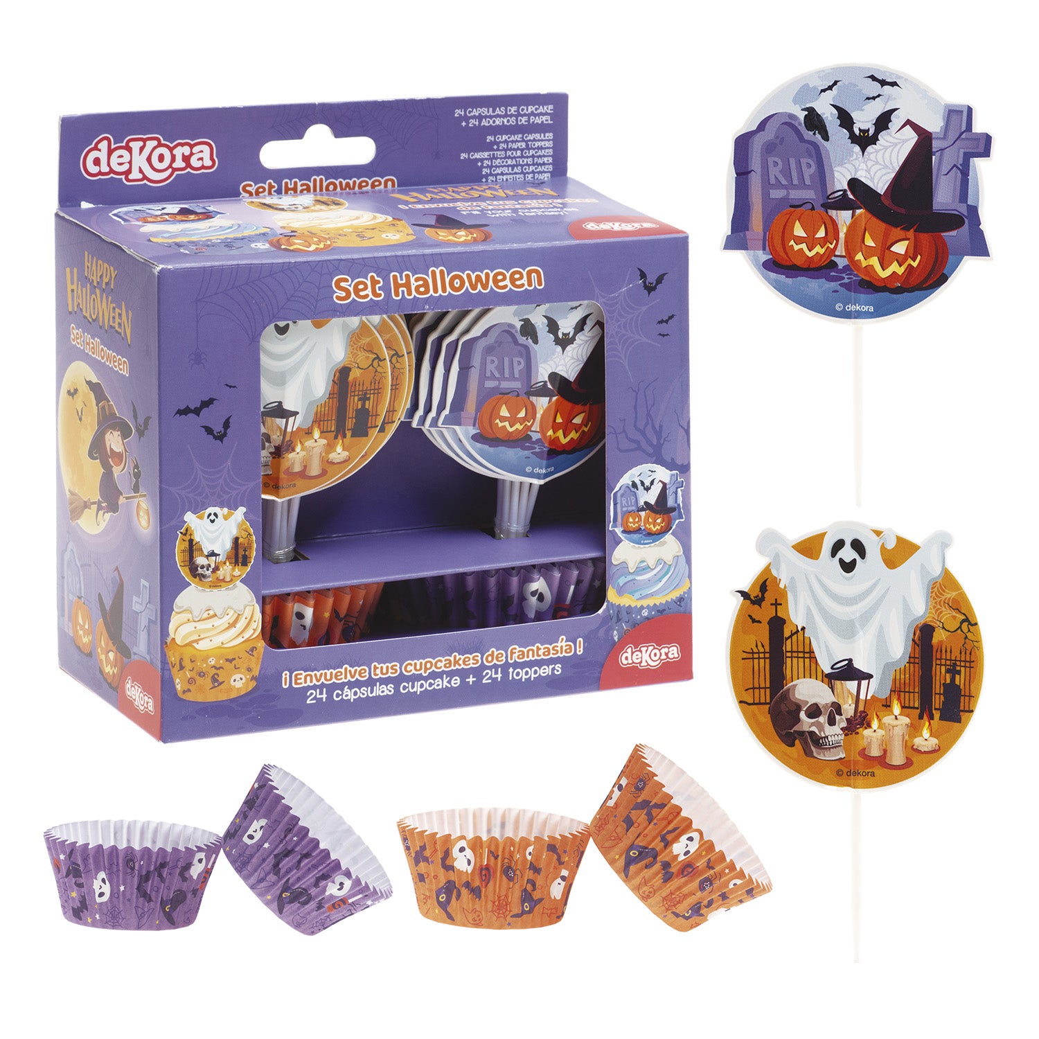 KIT DECO HALLOWEEN CUPCAKE AND TOPPERS