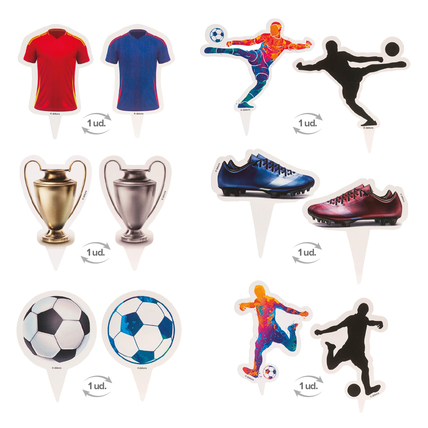 KIT DECO CAISSETTES CUPCAKES AVEC TOPPERS FOOTBALL 12 UNITÉS