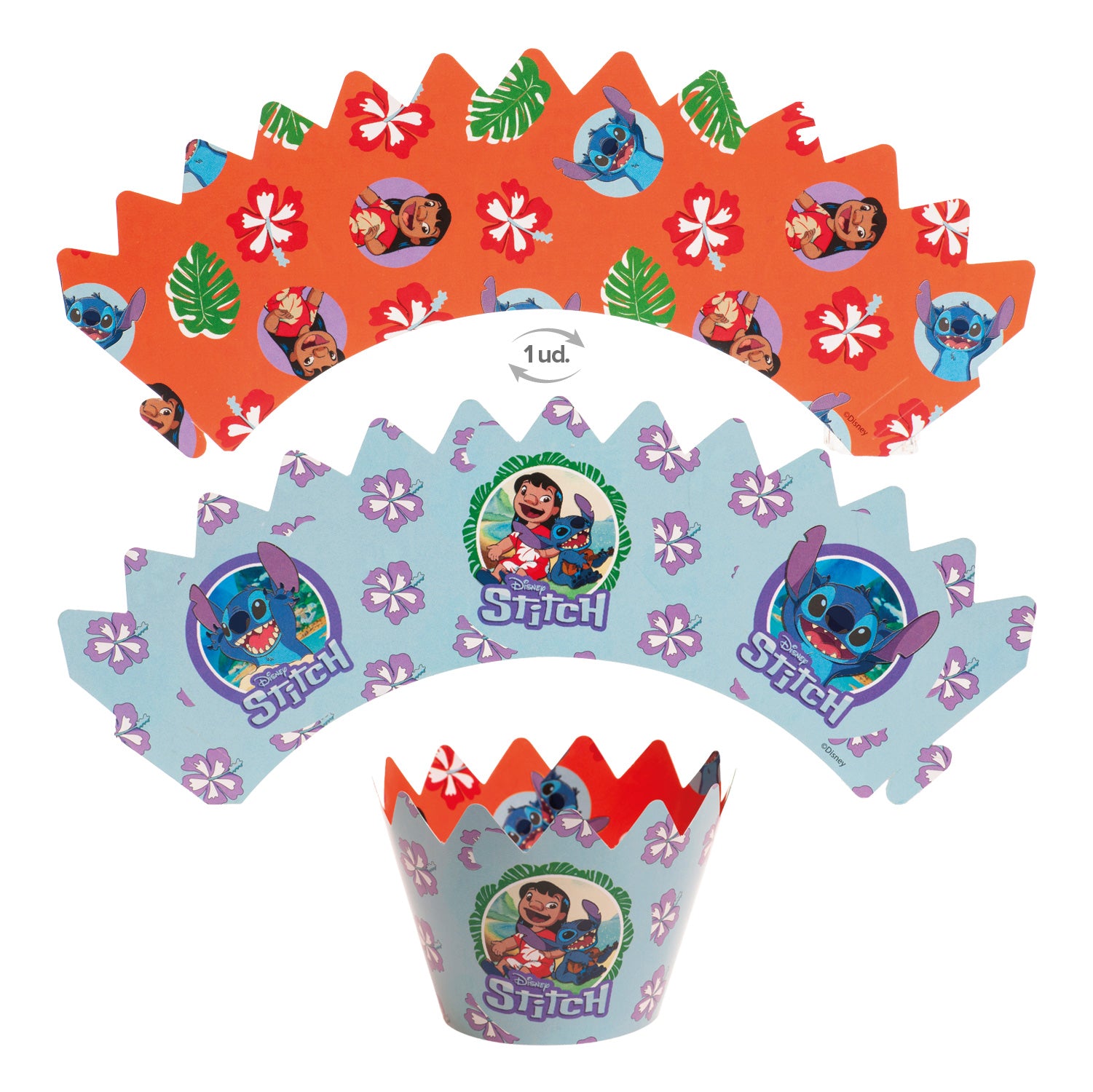 KIT DECORACIÓN CUPCAKE CON TOPPERS STITCH