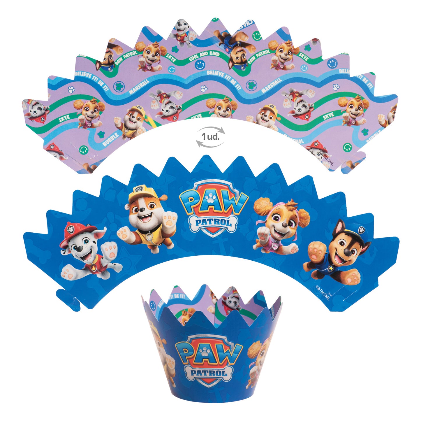 KIT DECO CUPCAKE CAPSULES WITH TOPPERS PAW PATROL 12 UNITS