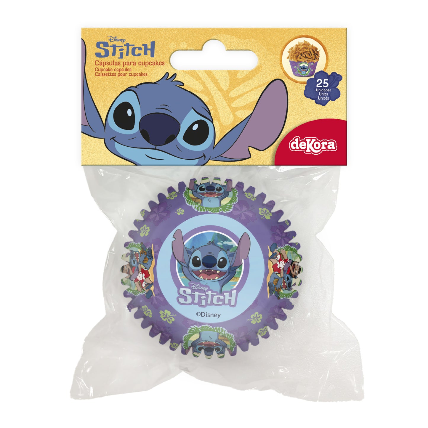BLISTER 25 CAPSULAS CUPCAKE STITCH Ø 5CM H 3CM
