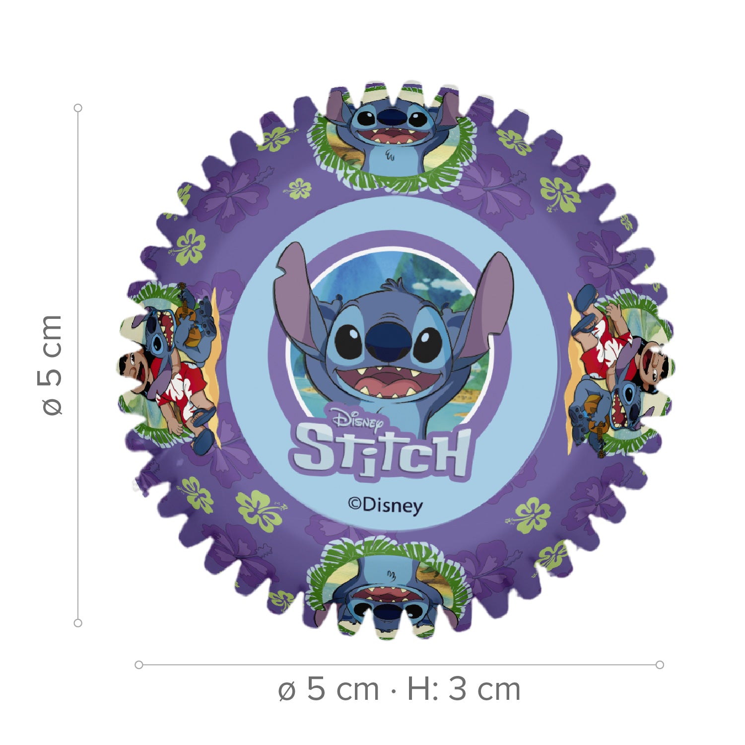 BLISTER 25 CAPSULAS CUPCAKE STITCH Ø 5CM H 3CM