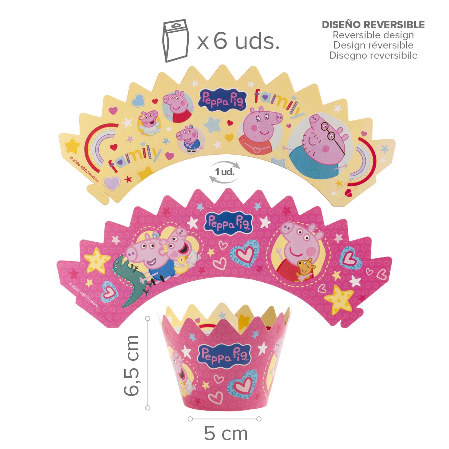 CAPSULAS CUPCAKE CON TOPPERS PEPPA PIG 12 UNIDADES