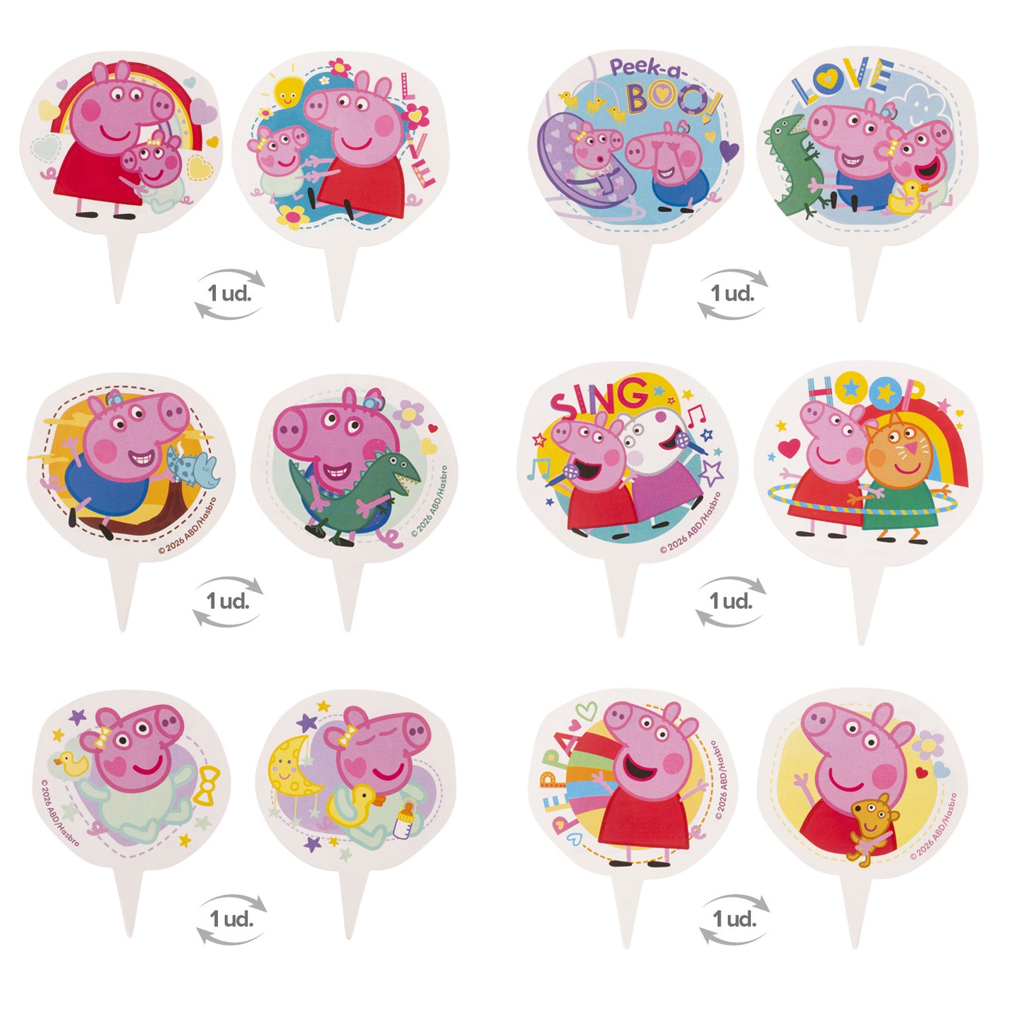 CAPSULAS CUPCAKE CON TOPPERS PEPPA PIG 12 UNIDADES