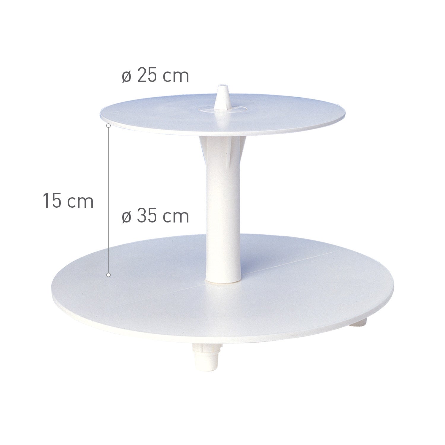 SOPORTE DE PLÁSTICO 2 PISOS PARA TARTAS Ø 35CM-25CM