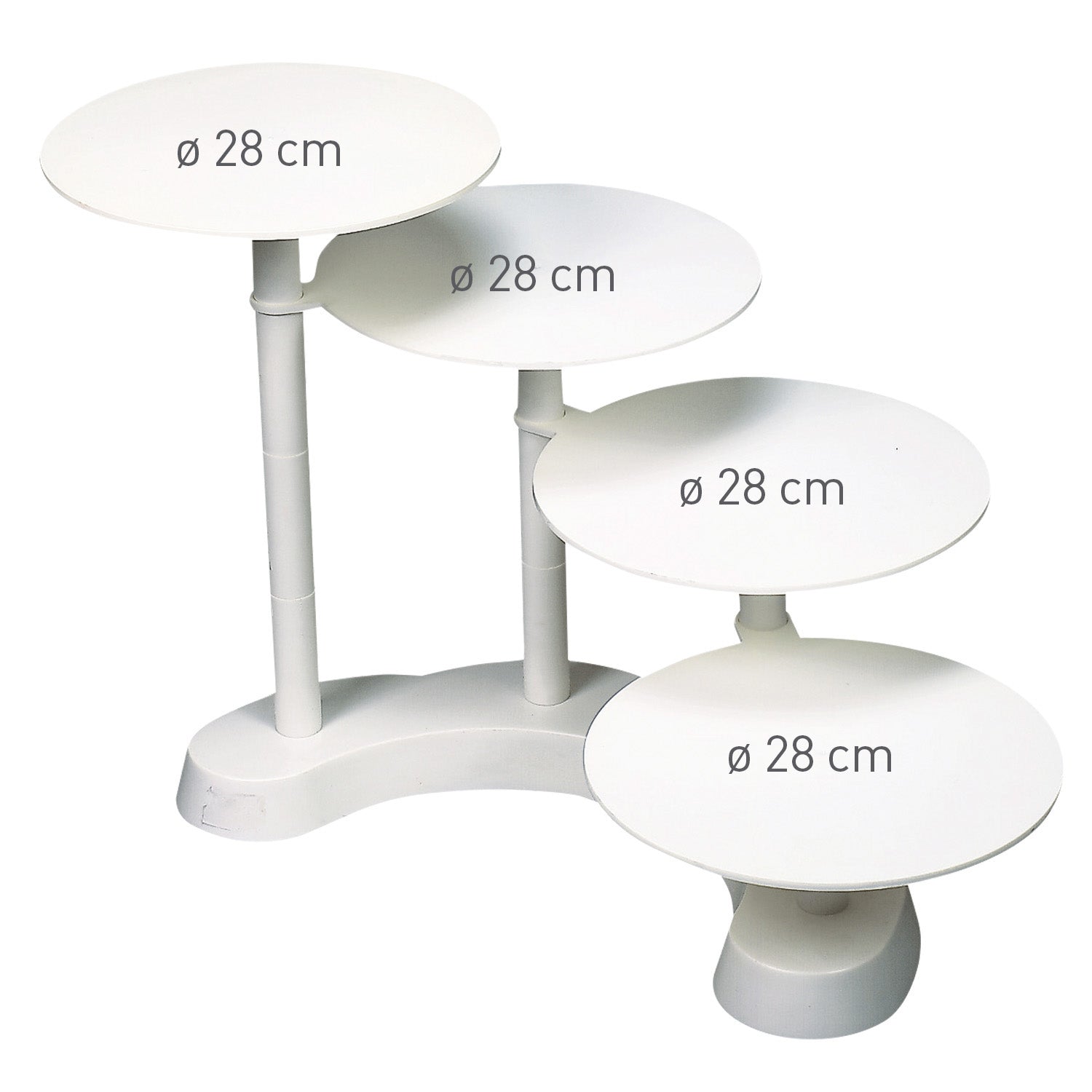 STAND PLÁSTICO ESCADA 4 BOLOS H 45CM Ø 28CM