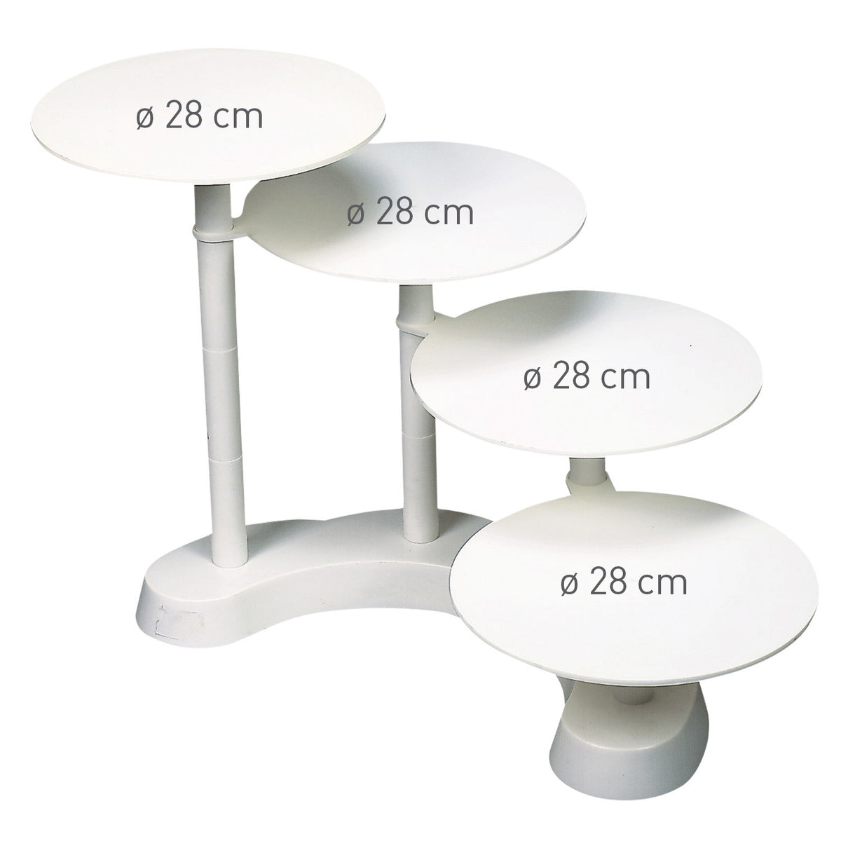 STAND PLÁSTICO ESCADA 4 BOLOS H 45CM Ø 28CM