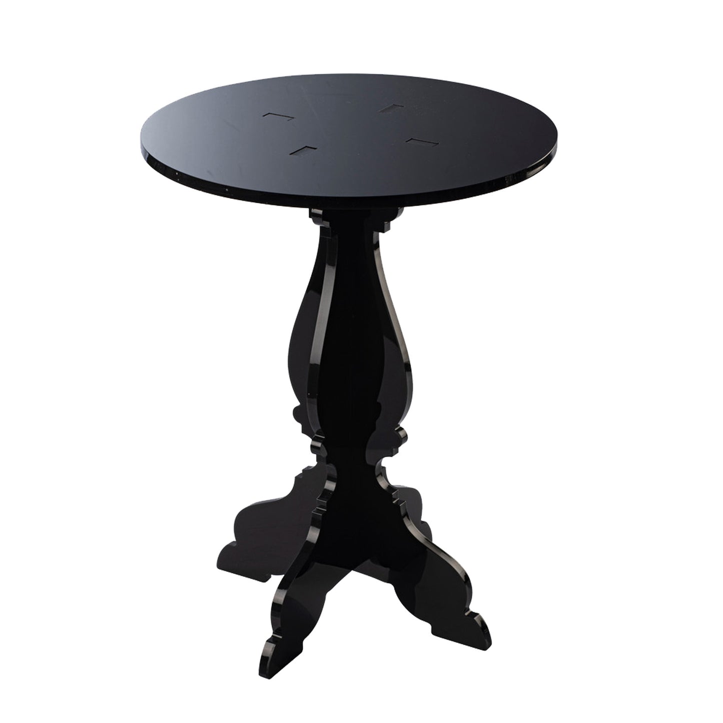 SOPORTE PLEXIGLAS BARROCO NEGRO  Ø 26CM H 35CM