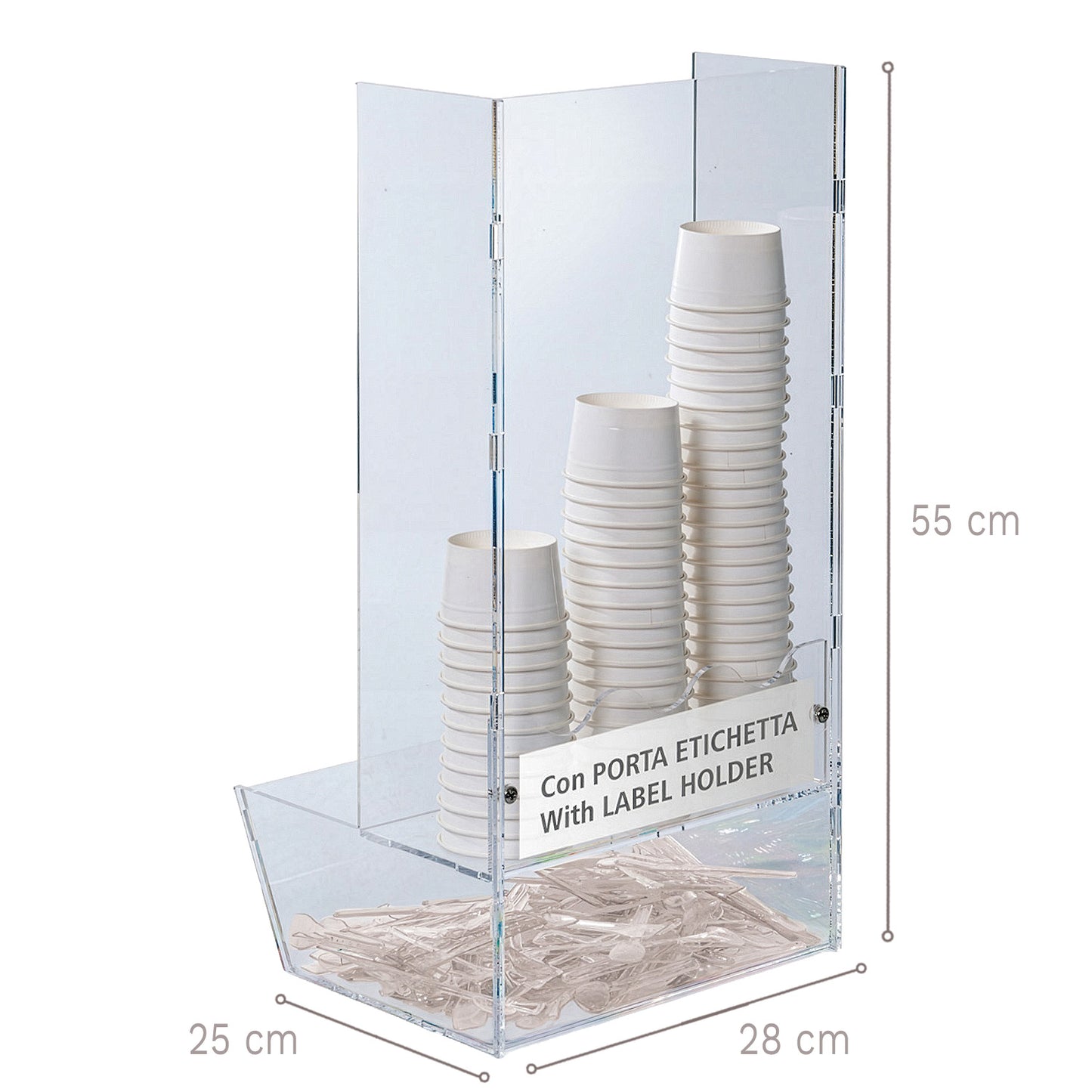 PORTAVASOS CON ESPACIO PARA UTENSILIOS - 28 x 25 H 55 CM