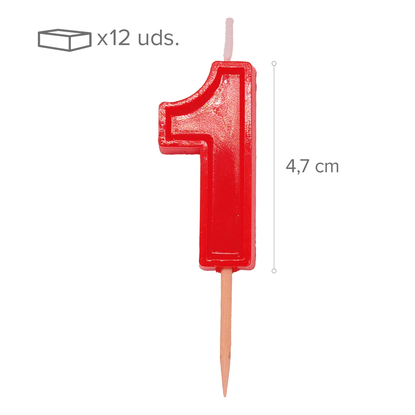 12 VELAS NUMERO 1 HELVET