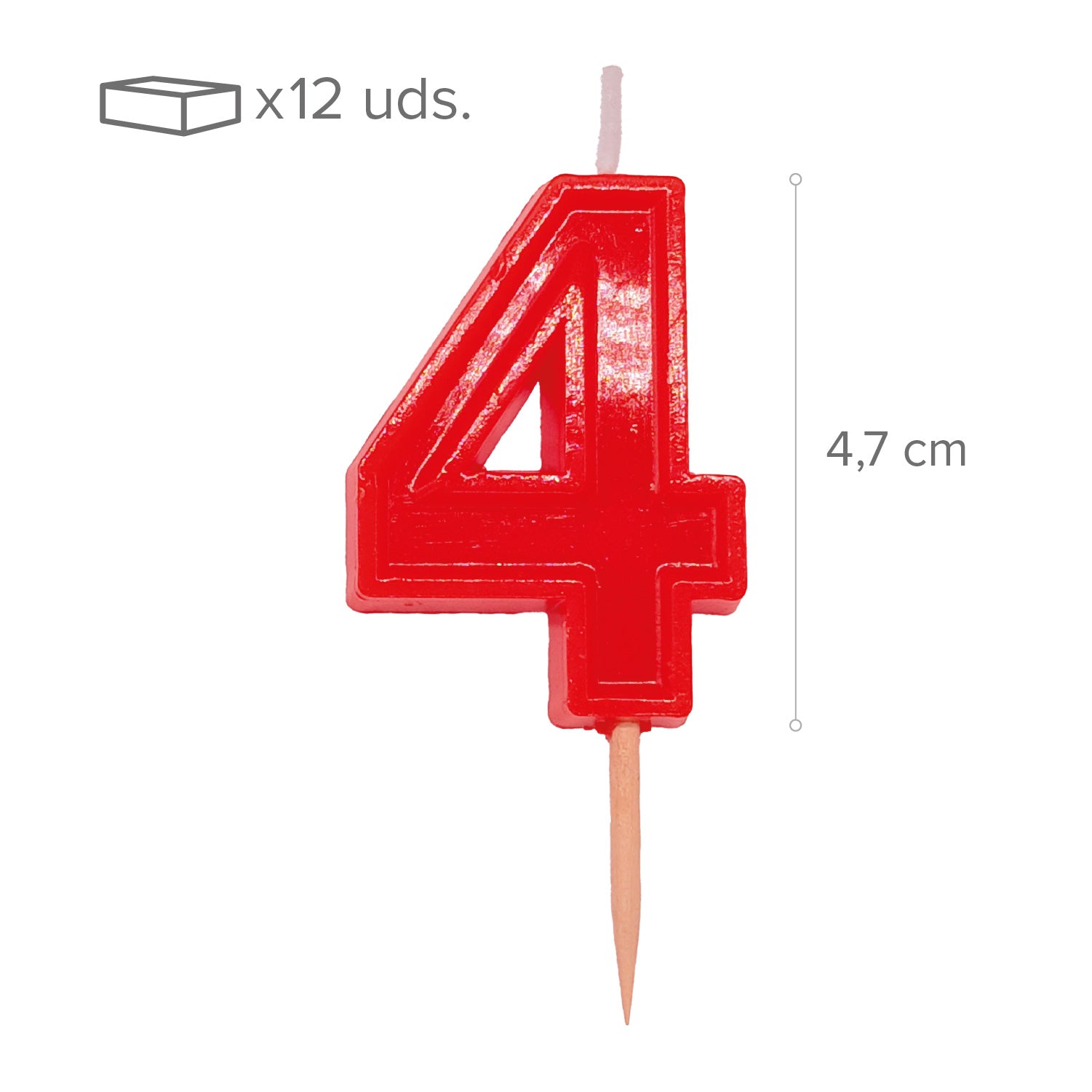 12 VELAS NUMERO 4 HELVET