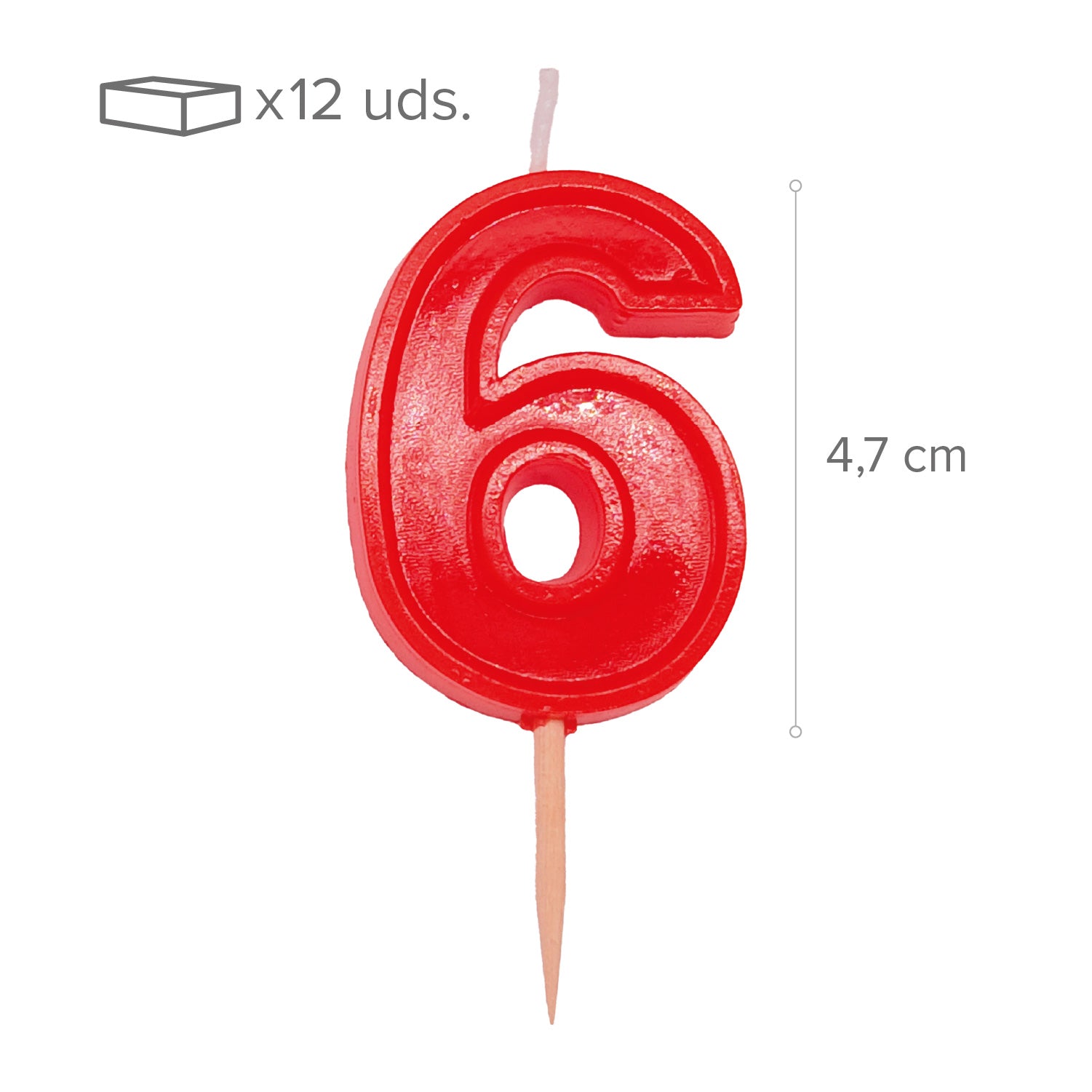 HELVET BIRTHDAY CANDLE Nº6 (4,5X3,5CM)