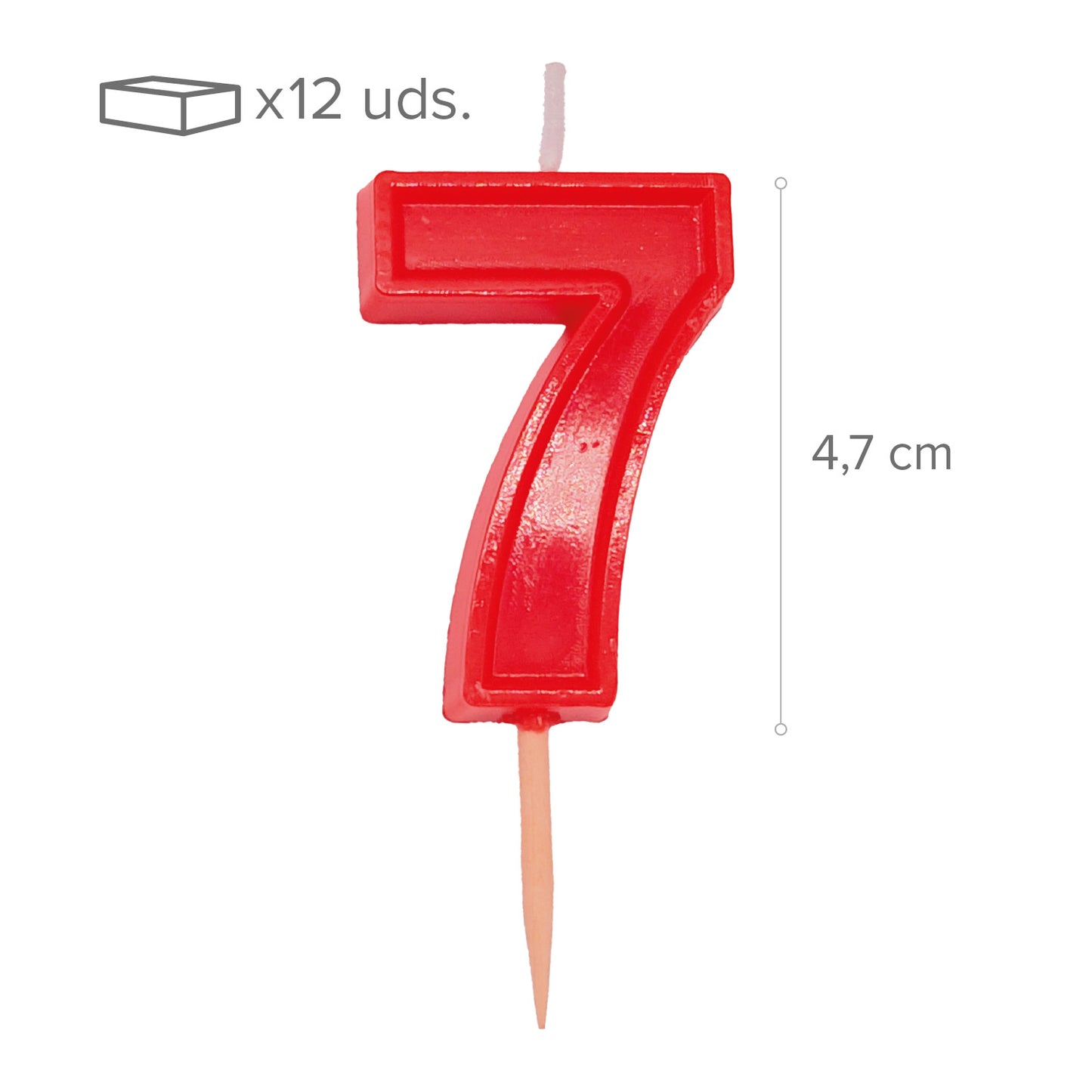 12 VELAS NUMERO 7 HELVET