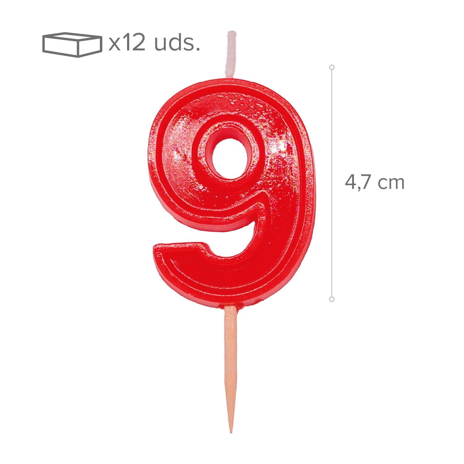 12 VELAS NUMERO 9 HELVET