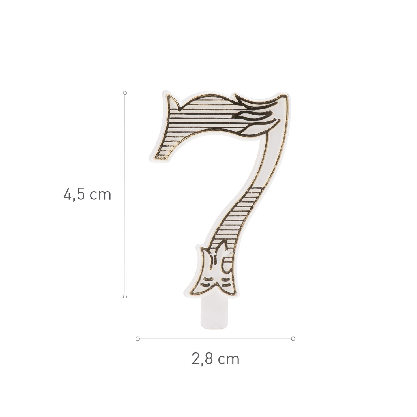NUMERO IN PLASTICA ORO SENZA BASE | N. 7