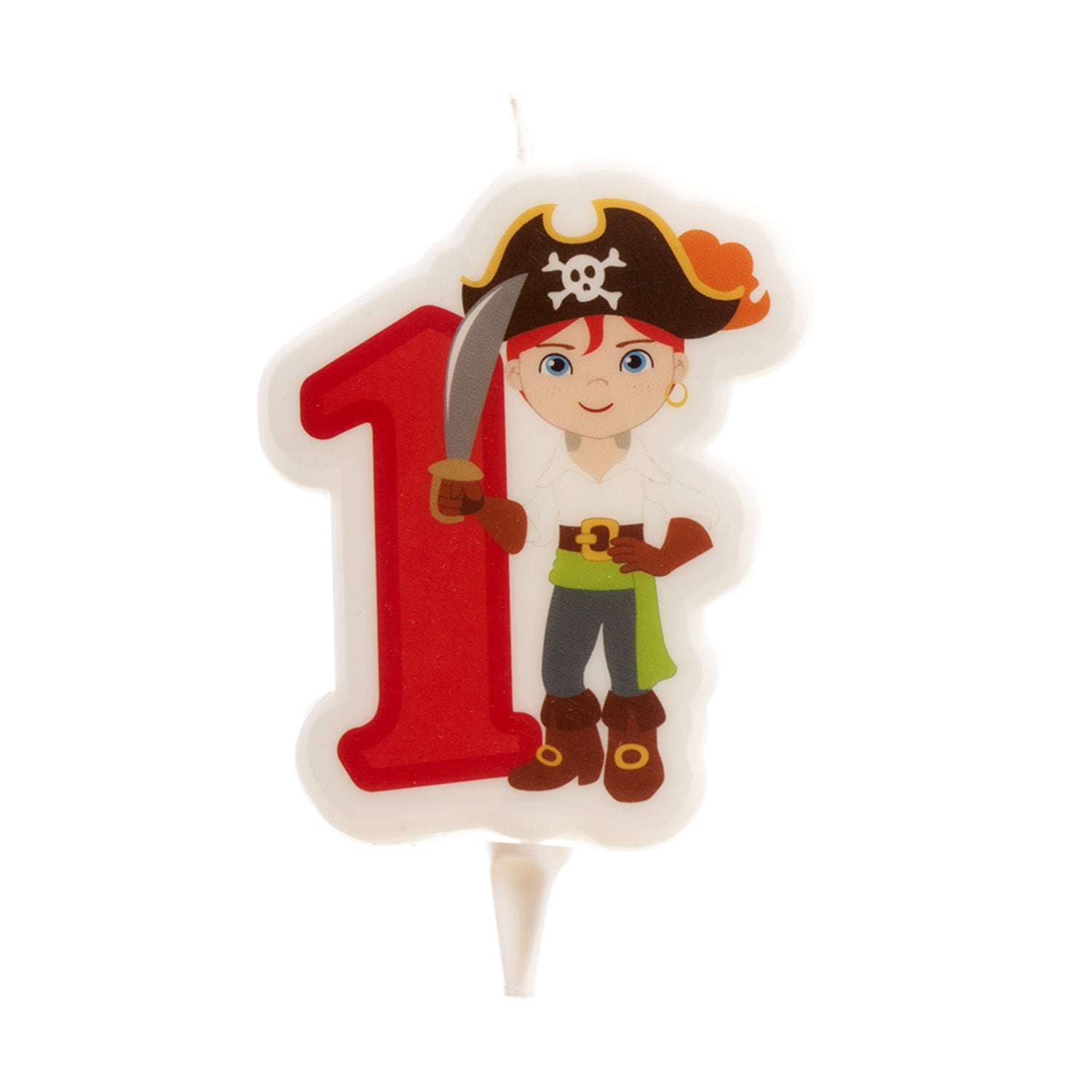 DISPLAY 12 VELAS 2D PIRATAS Nº1 | 7CM