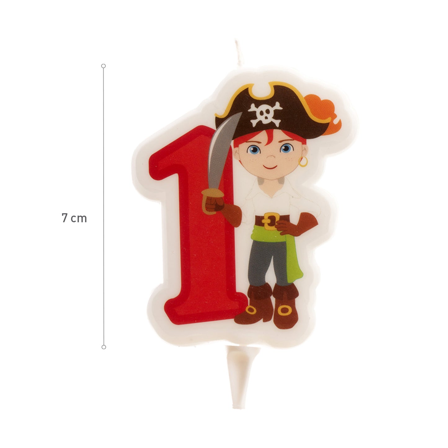 DISPLAY 12 VELAS 2D PIRATAS Nº1 | 7CM