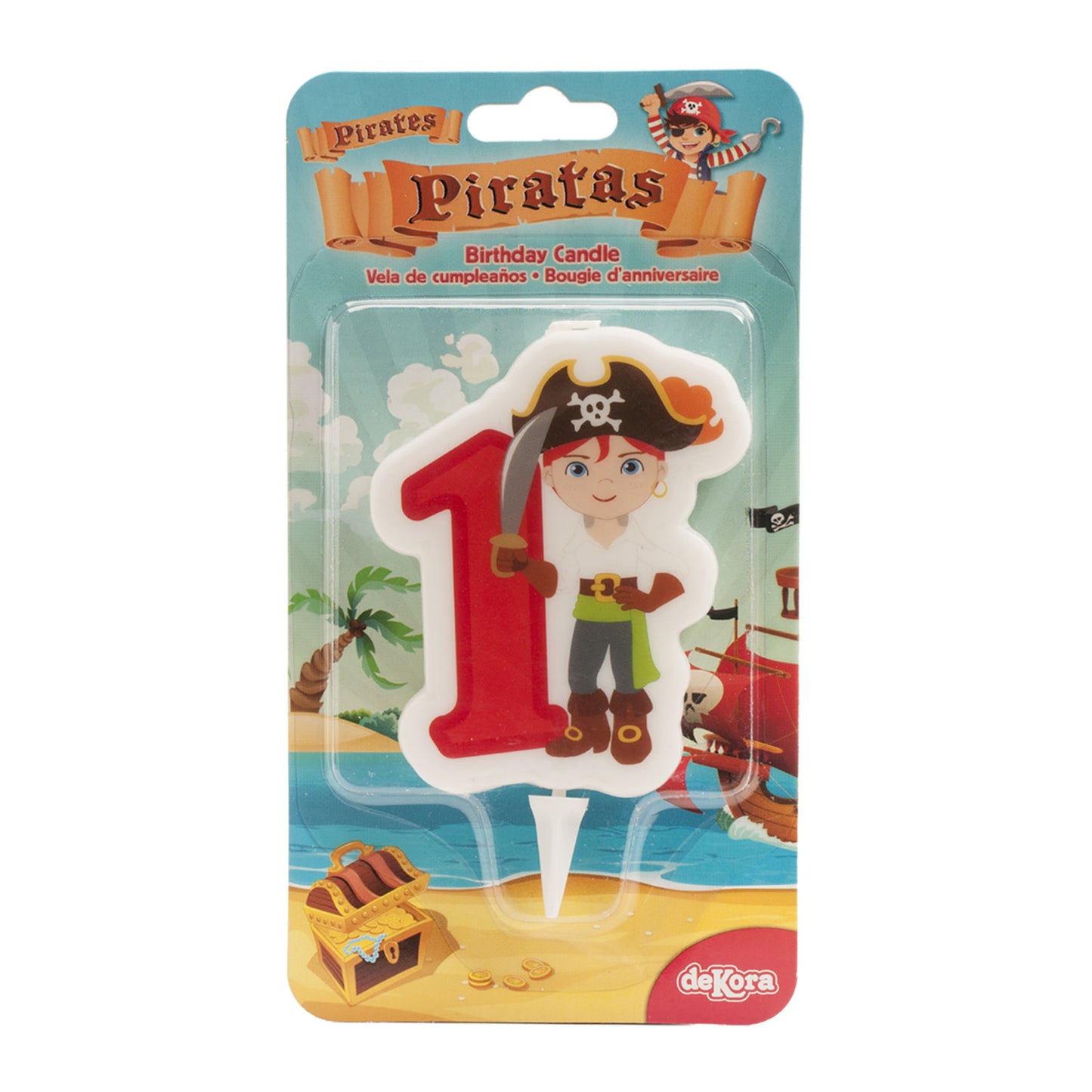DISPLAY 12 VELAS 2D PIRATAS Nº1 | 7CM