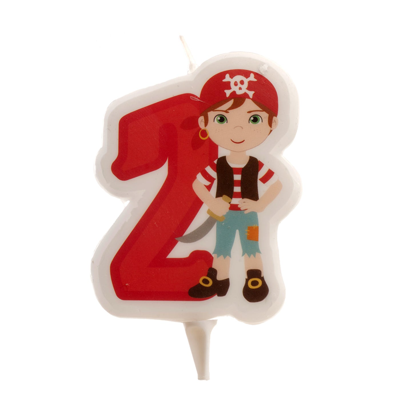 DISPLAY 12 VELAS 2D PIRATAS Nº2 | 7CM