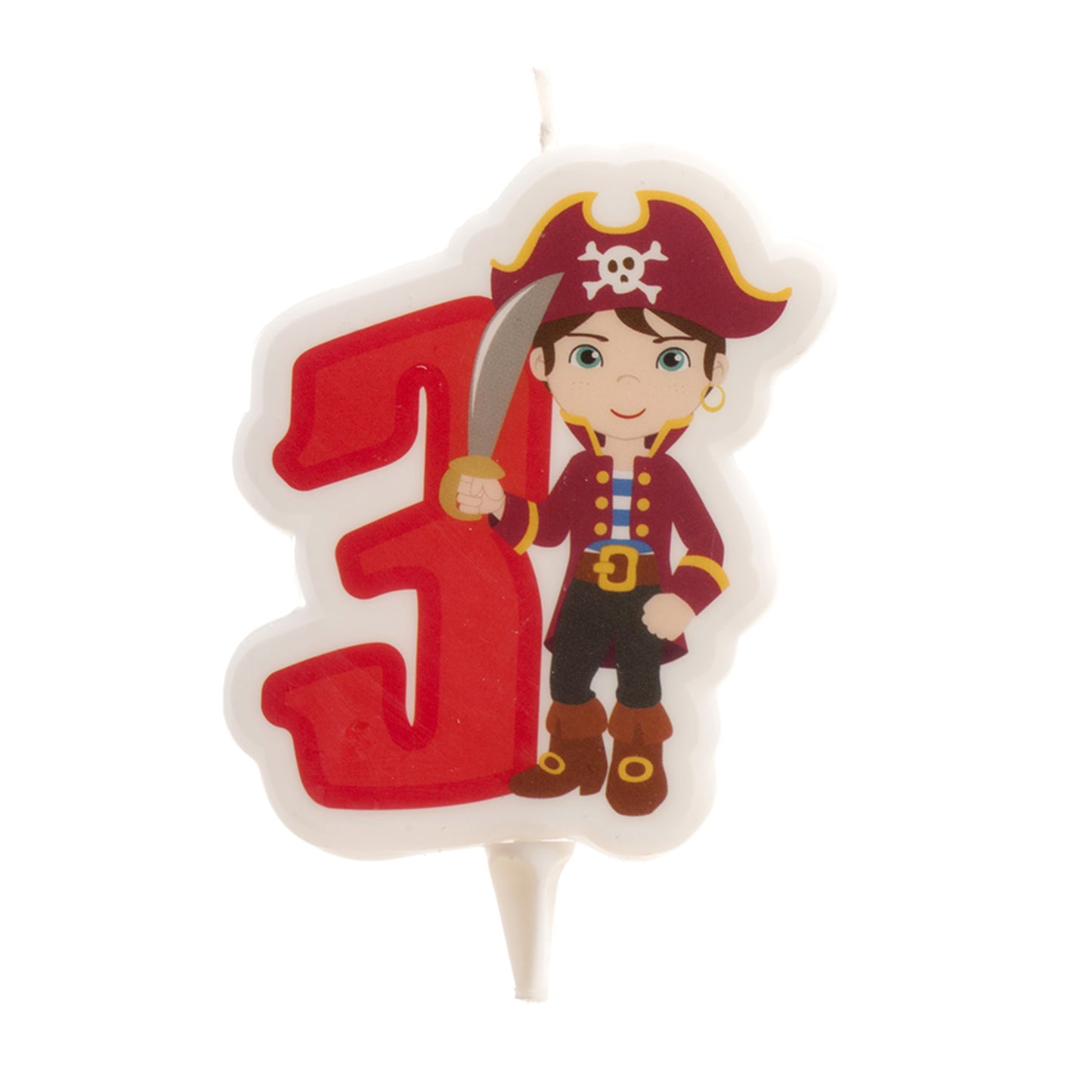 DISPLAY 12 BOUGIES PIRATES Nº3-7CM.